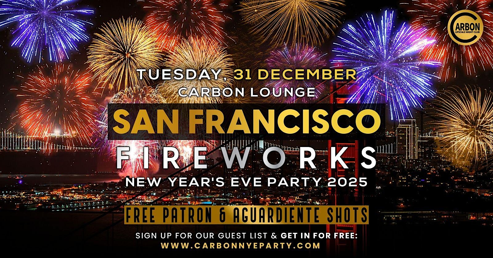 SF Fireworks New Years Eve Party @ Carbon Lounge  Free guest list – san francisco, CA