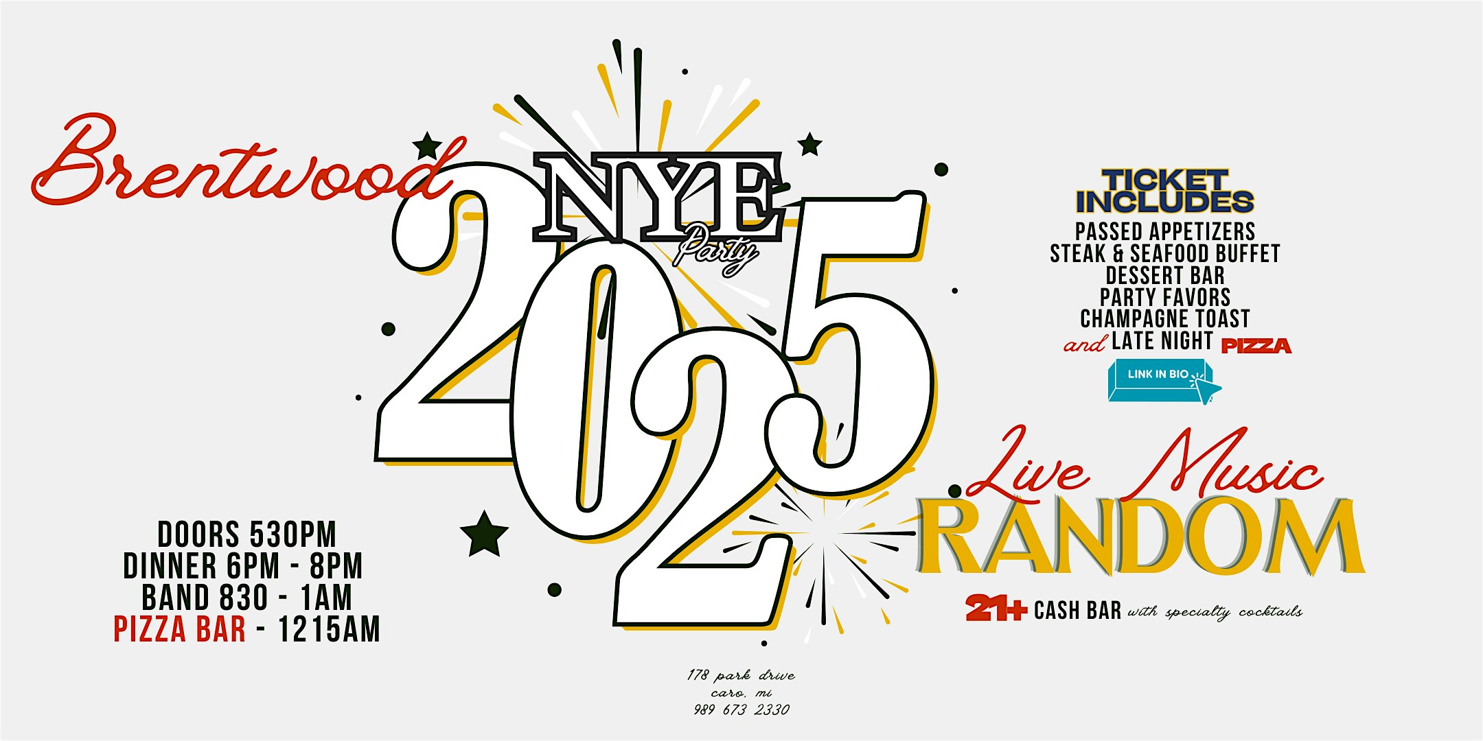 NYE at The Brentwood with Random – Caro, MI