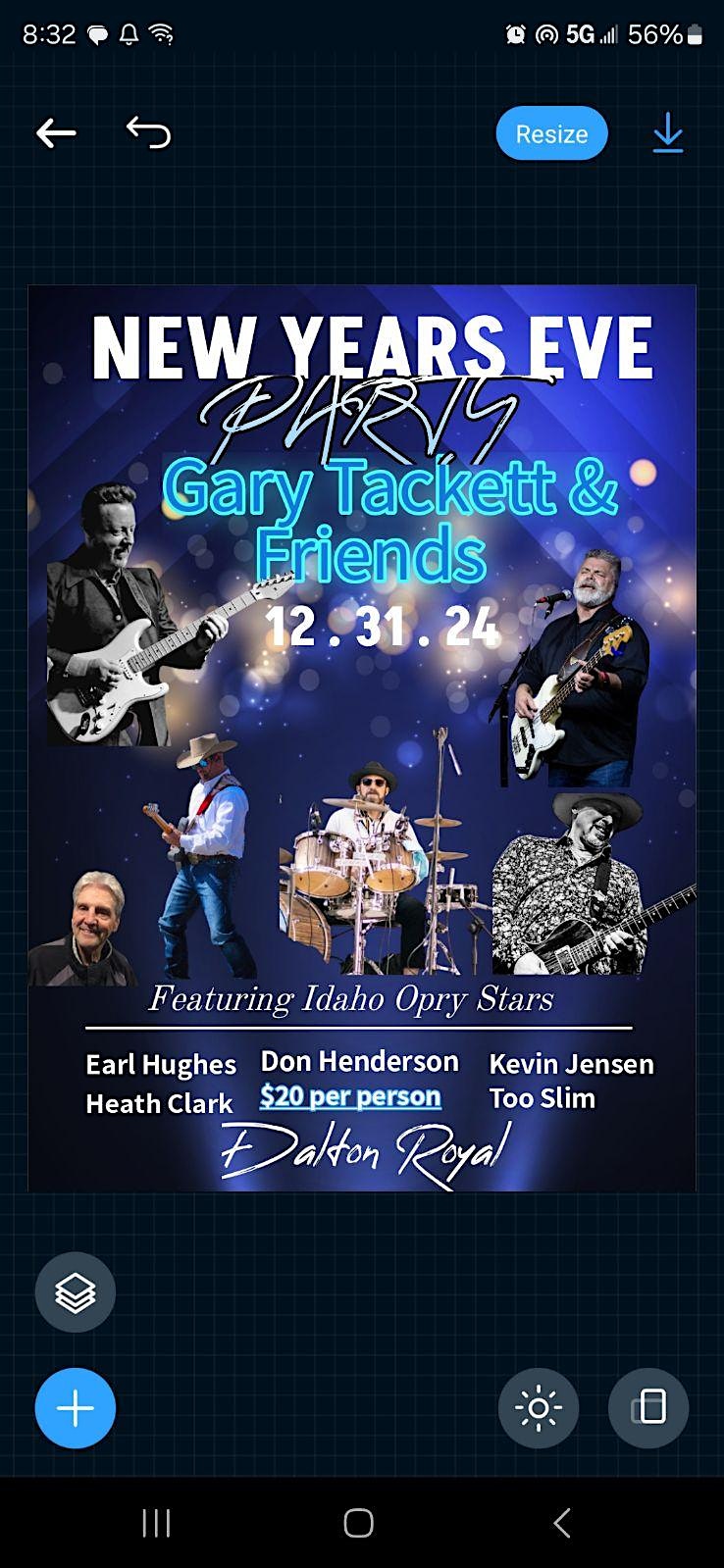 New Years Eve w Gary Tackett & Friends – Meridian, ID