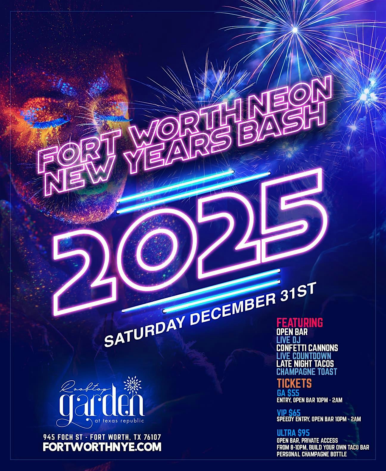 Fort Worth Neon New Years – Open Bar Event – Fort Worth, TX