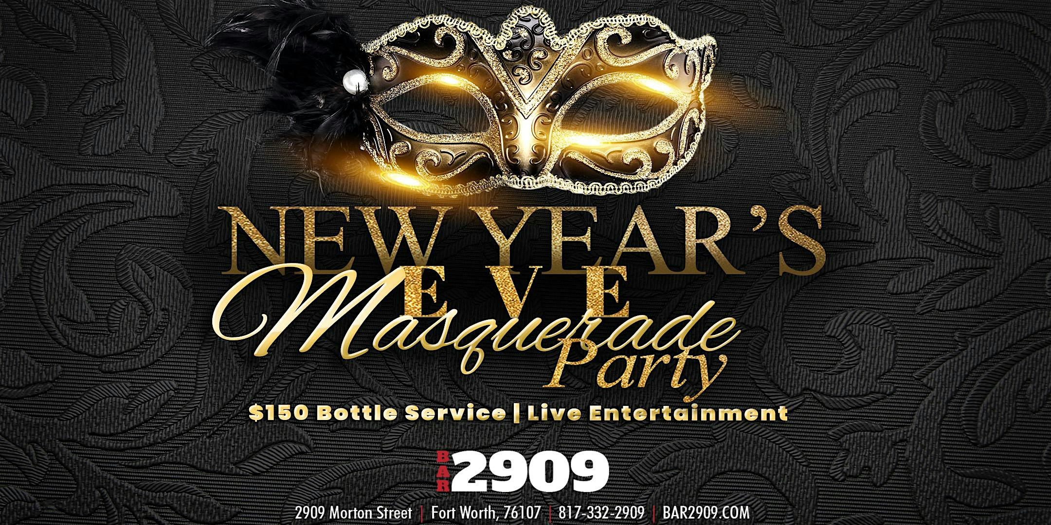 New Year’s Eve Masquerade at BAR 2909 – Fort Worth, TX