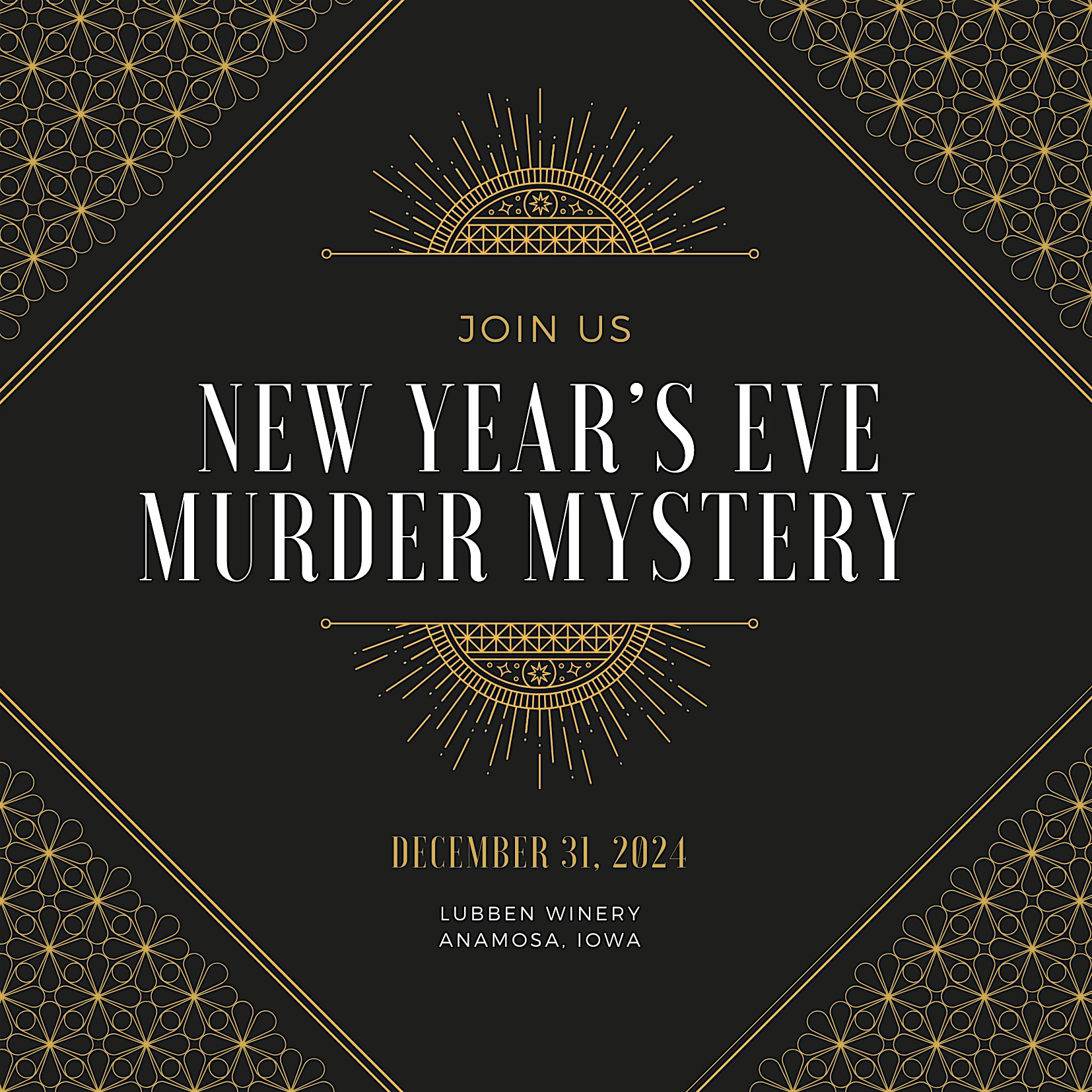 New Years Eve Murder Mystery Party at Lubben Winery in Anamosa, Iowa – Anamosa, IA