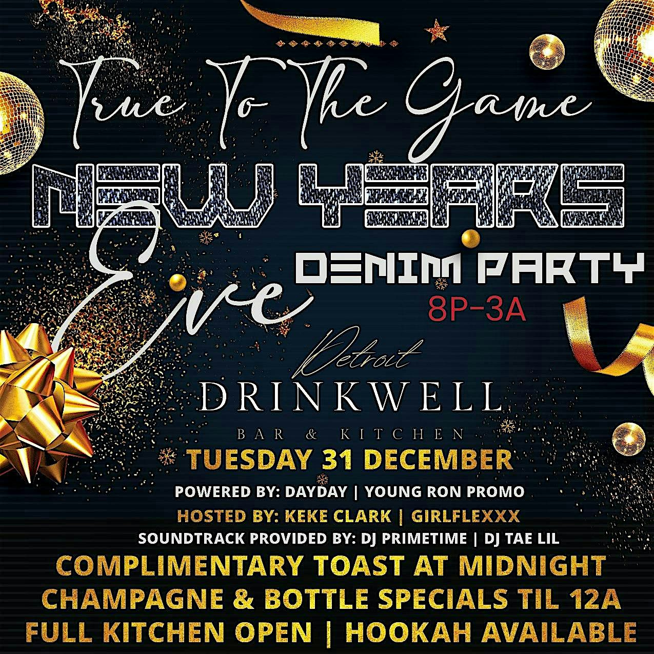 NEW YEARS EVE “DENIM PARTY” – Detroit, MI