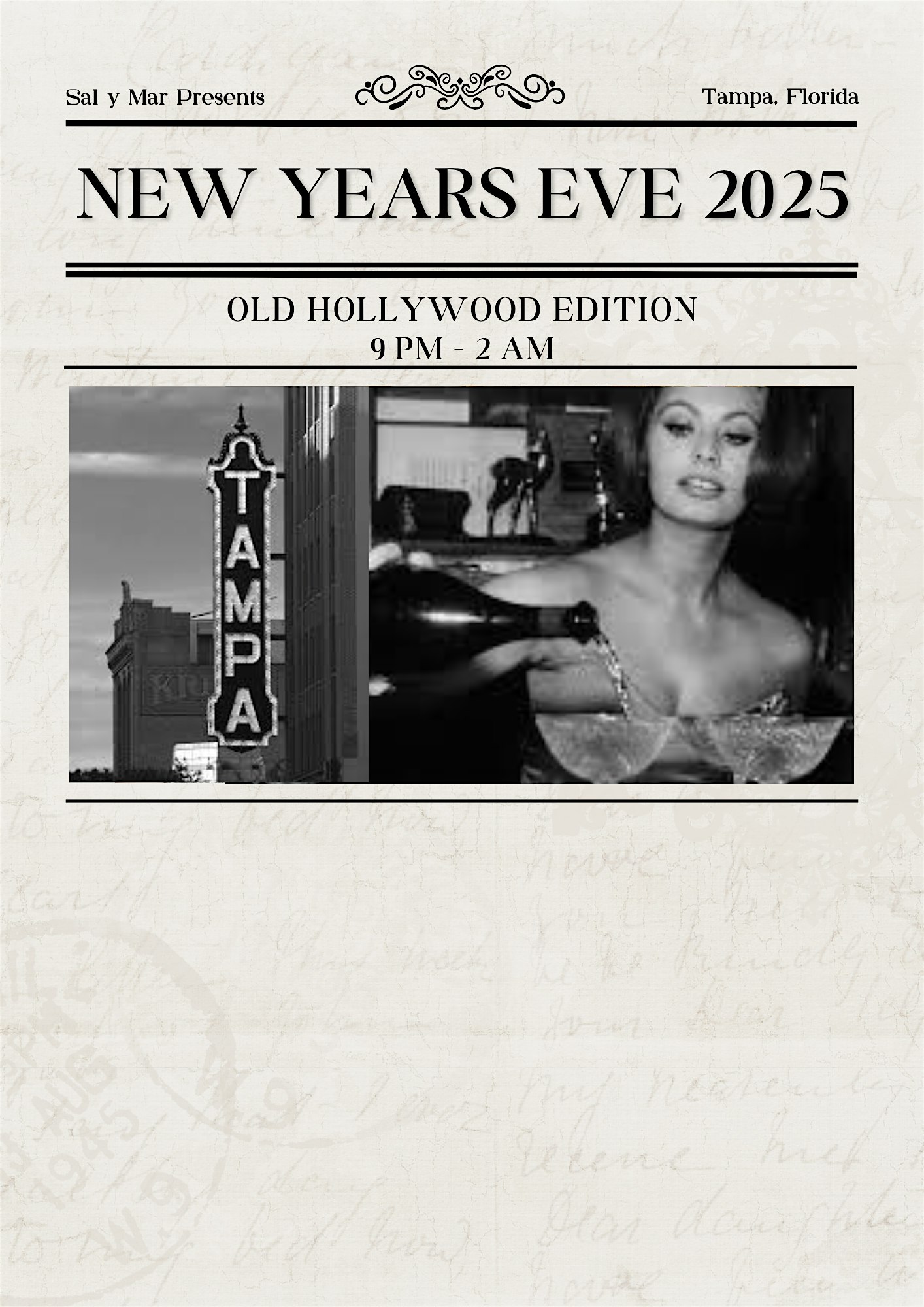 SAL Y MAR PRESENTS: OLD HOLLYWOOD NYE PARTY 2025 – Tampa, FL