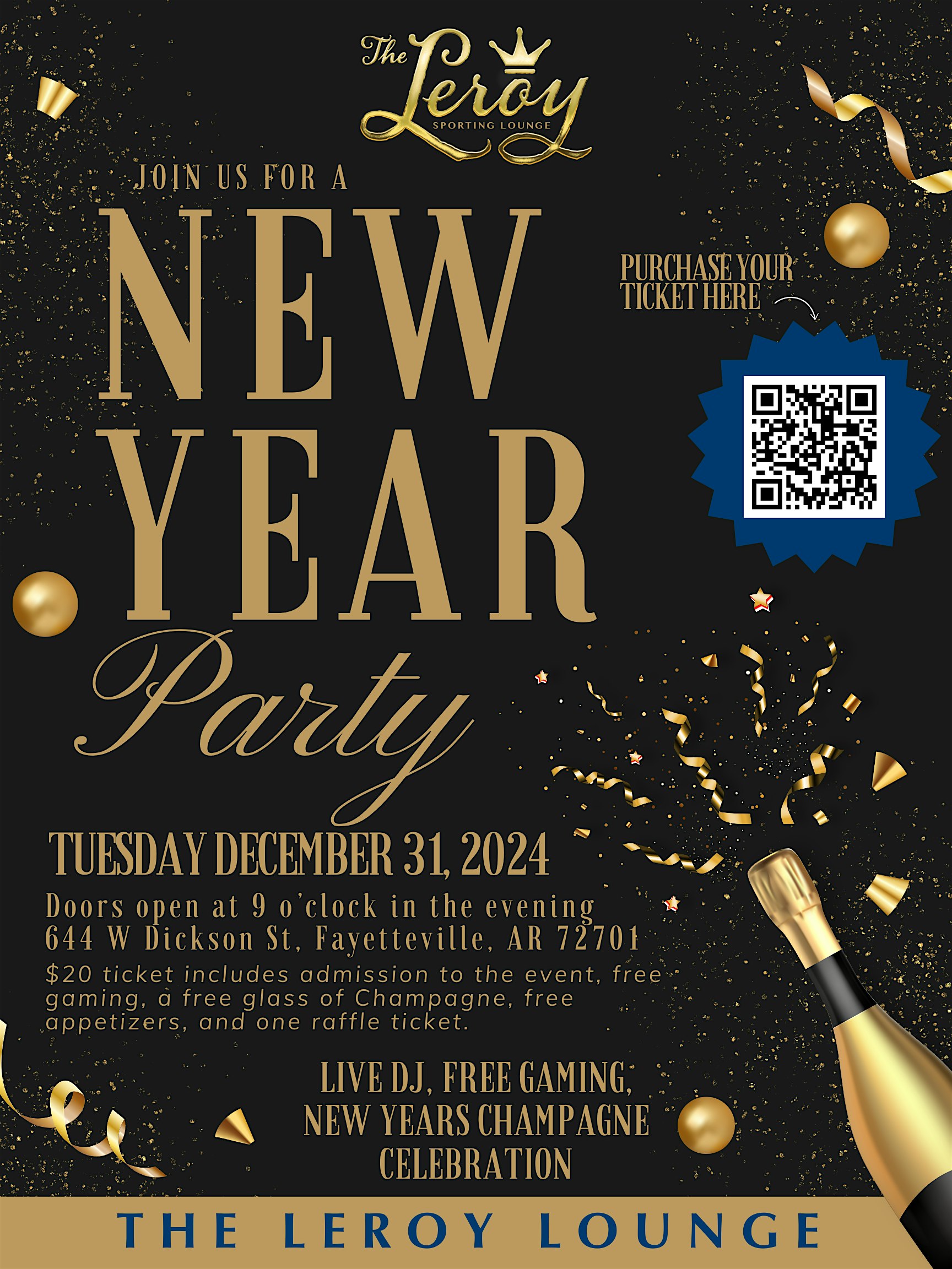 New Years Eve Party at The Leroy Lounge – Fayetteville, AR