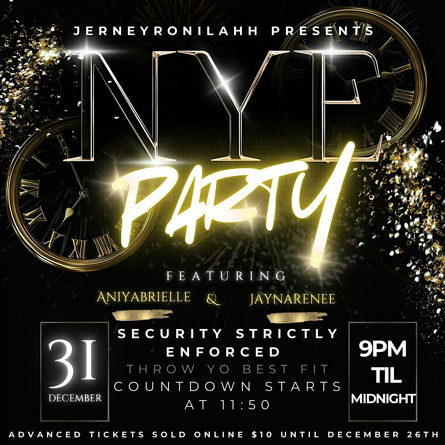 JERNEY RONILAHHS NEW YEARS EVE PARTY – Jackson, MS