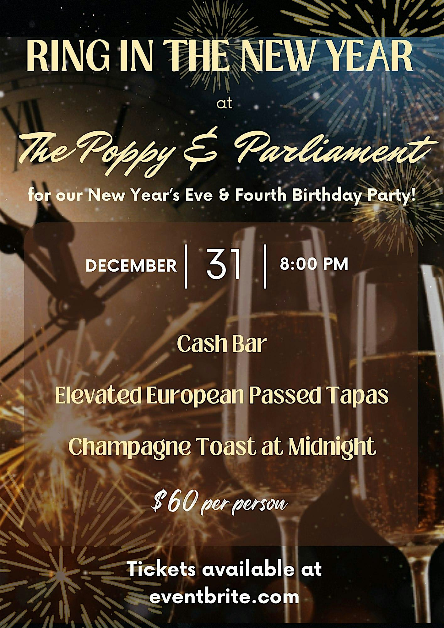 The Poppy & Parliament’s 4th Birthday and New Year’s Eve – Huntsville, AL