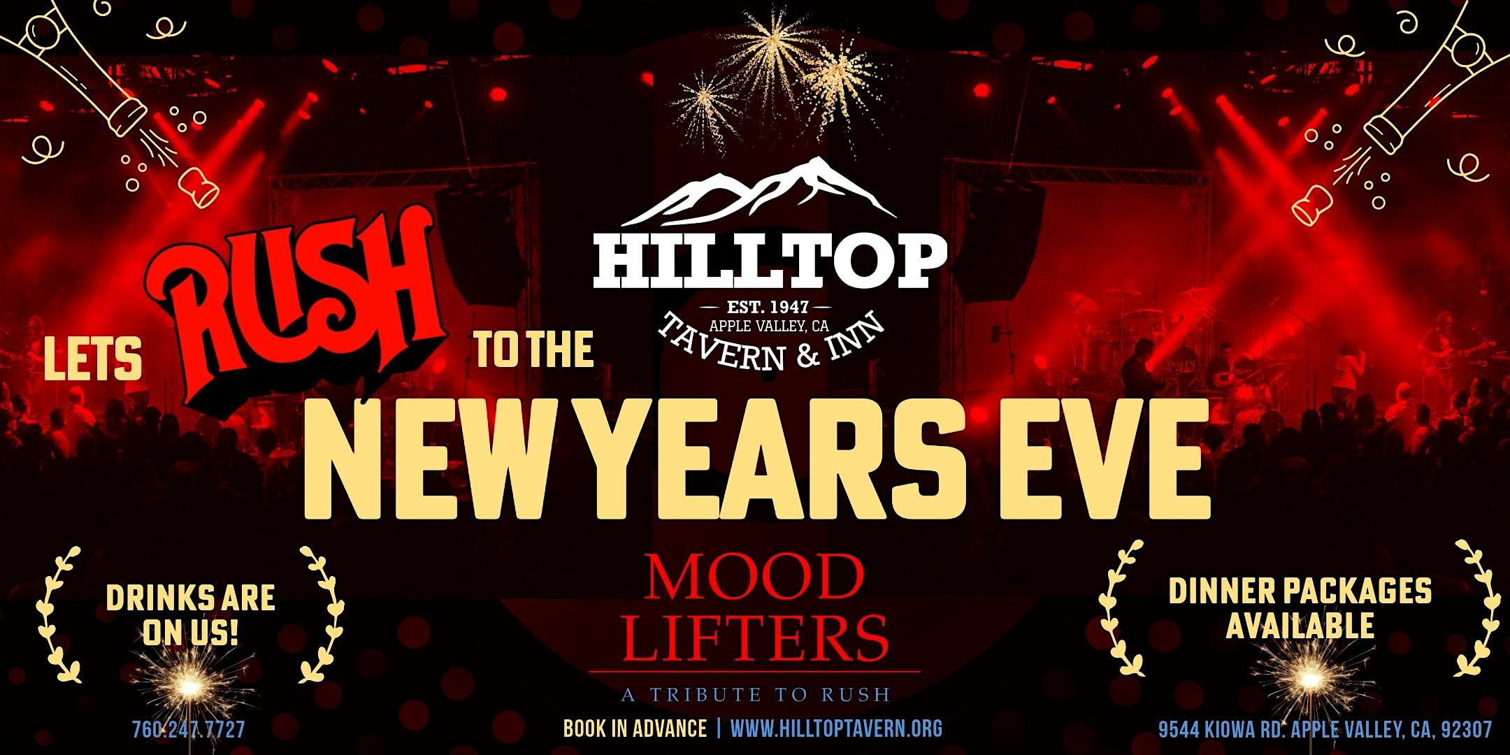 RUSH to New Years Eve-Tribute with Mood Lifters – Apple Valley, CA