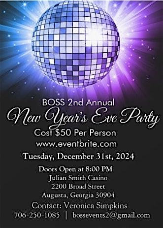 New Year’s Eve Party (BOSS) – Augusta, GA