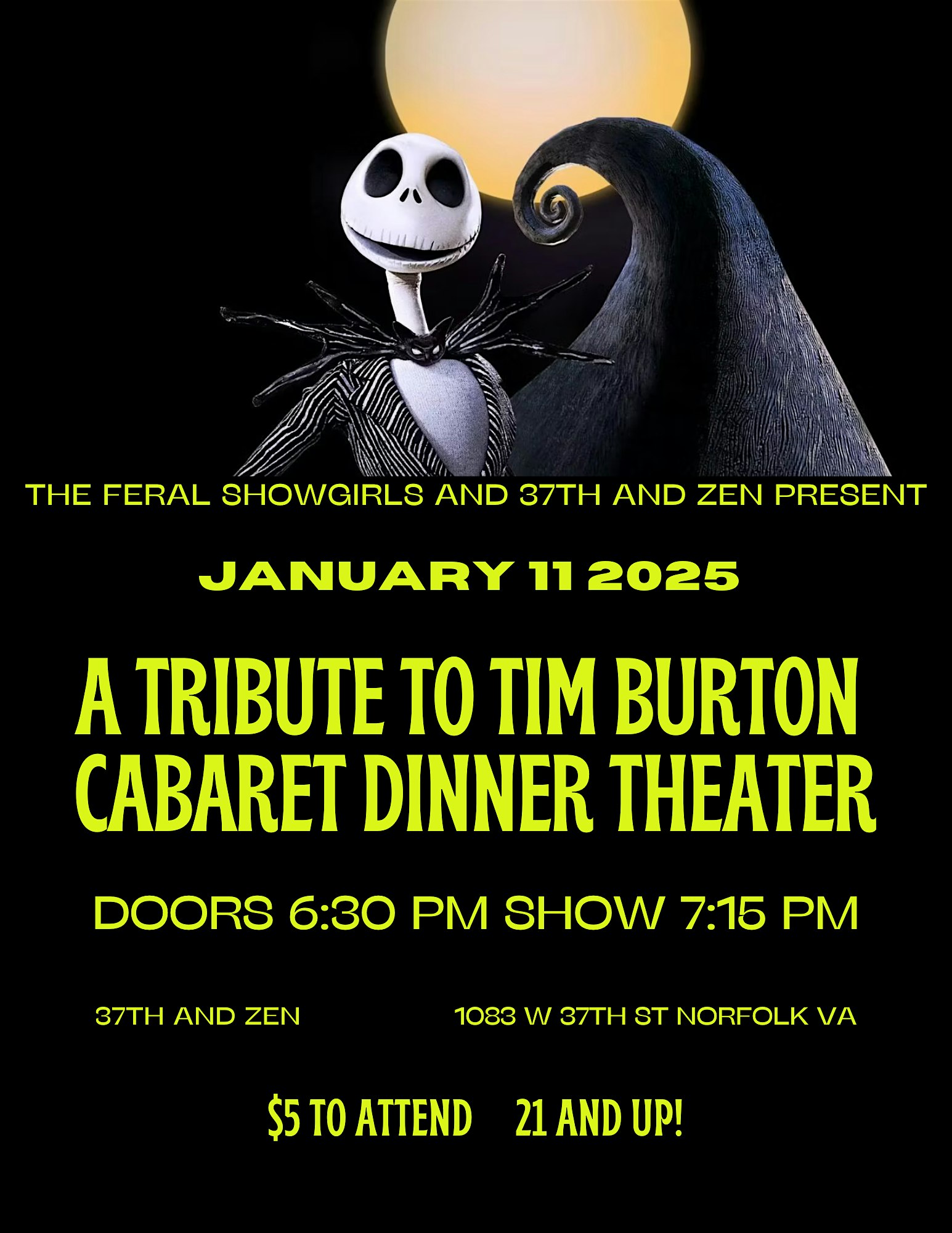 Cabaret Dinner Theater: Tim Burton Edition! – Norfolk, VA