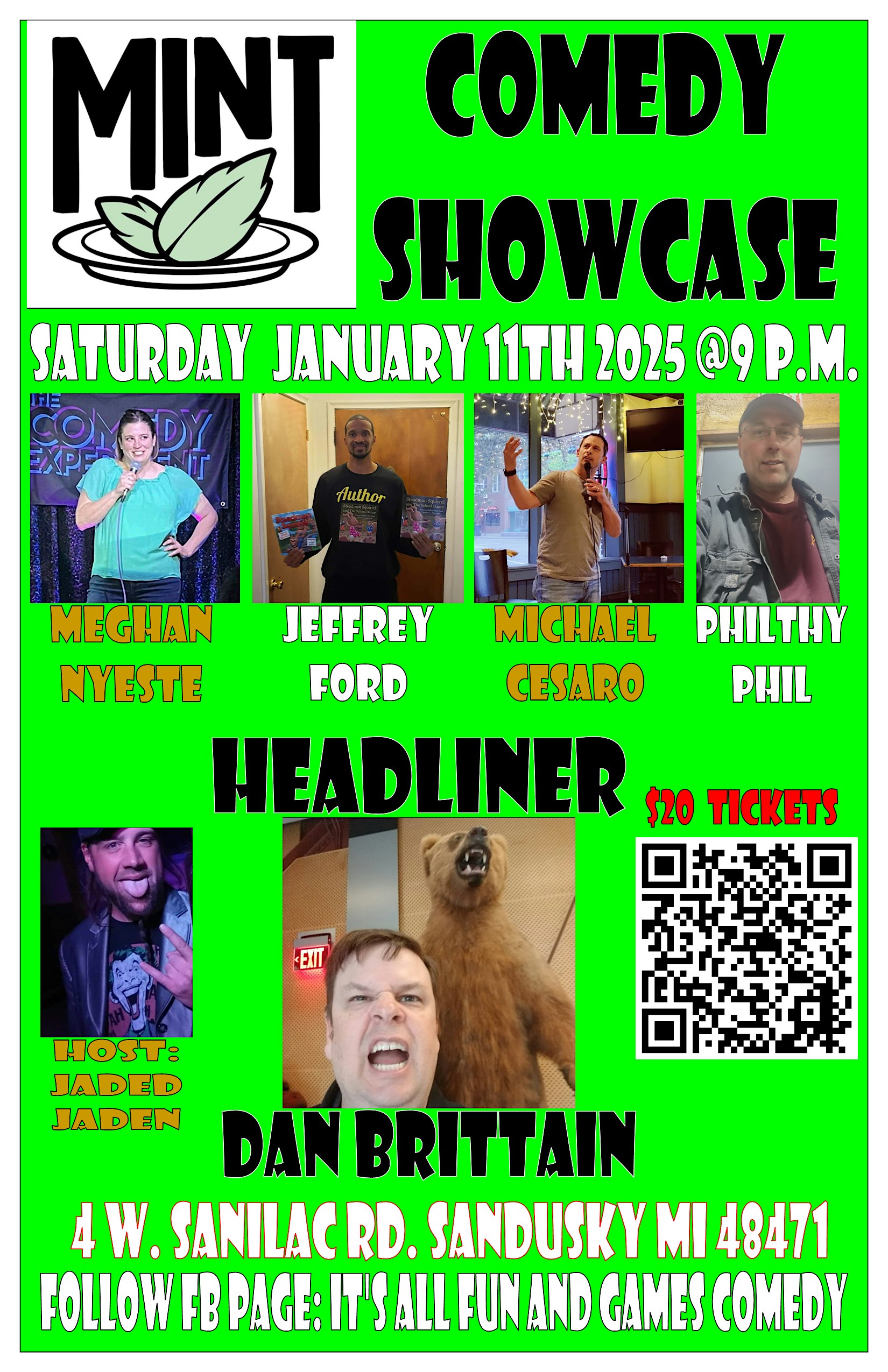 COMEDY NIGHT SANDUSKY AT THE MINT JANUARY 11TH @ 9PM DAN BRITTAIN & FRIENDS – Sandusky, MI