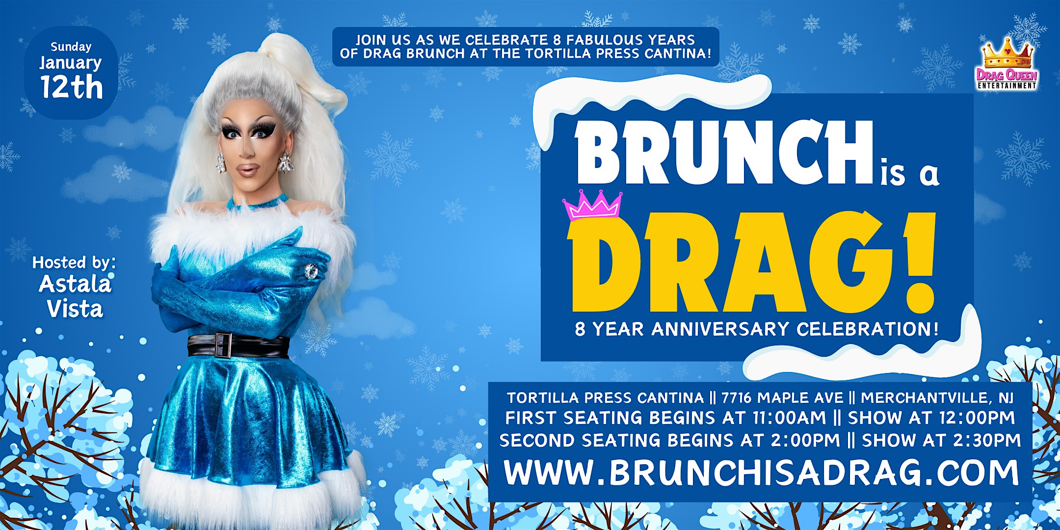 Brunch is a Drag at Tortilla Press Cantina – 8 Year Anniversary Celebration – Merchantville, NJ