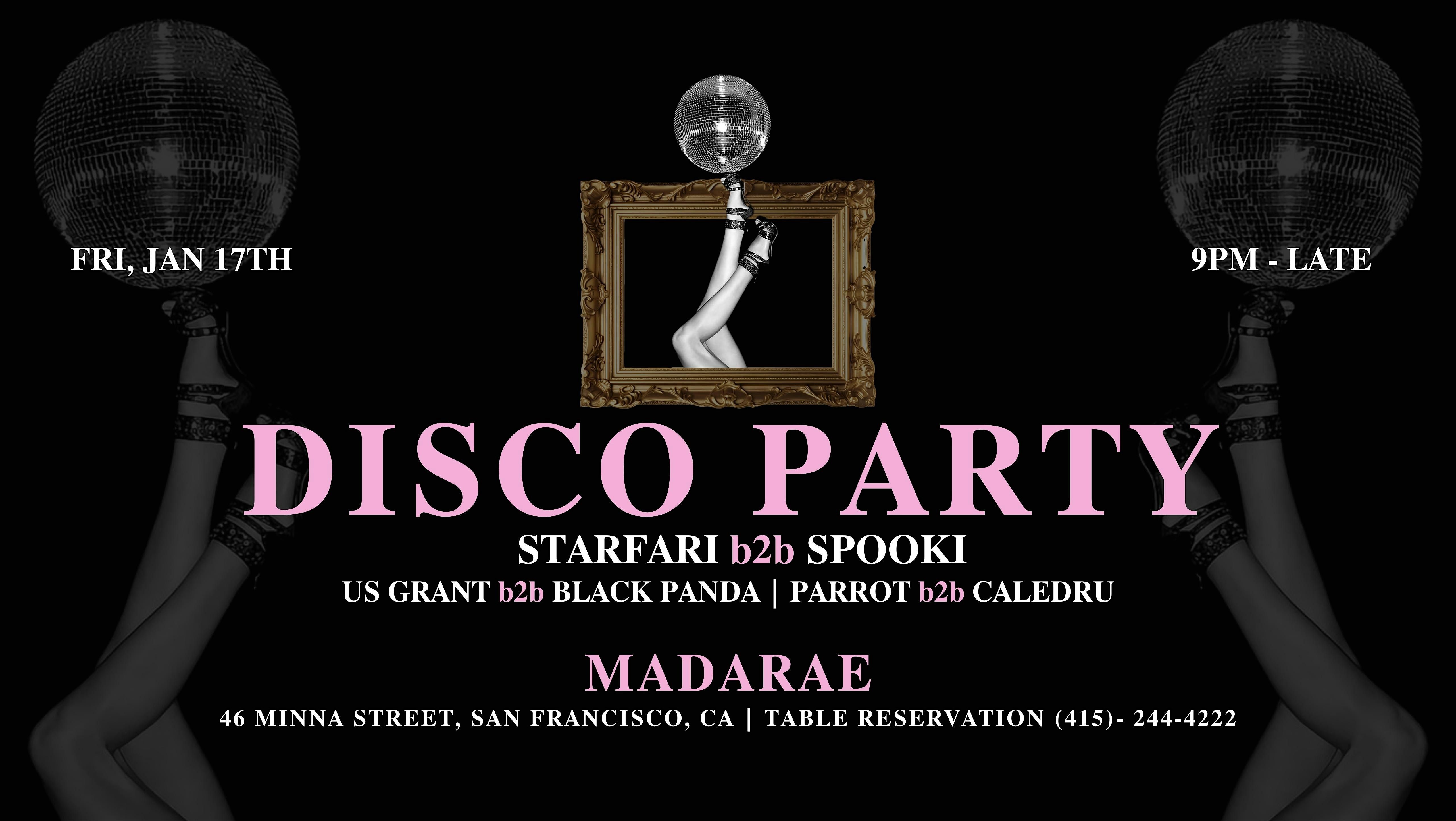 Free – Disco Party at Madarae – San Francisco, CA