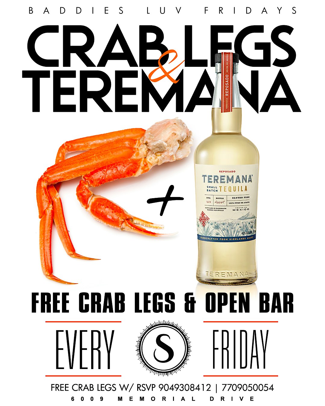 FREE ALL YOU CAN EAT CRAB LEGS! FRIDAYS AT SELECT LOUNGE 9PM – 12AM – Stone Mountain, GA