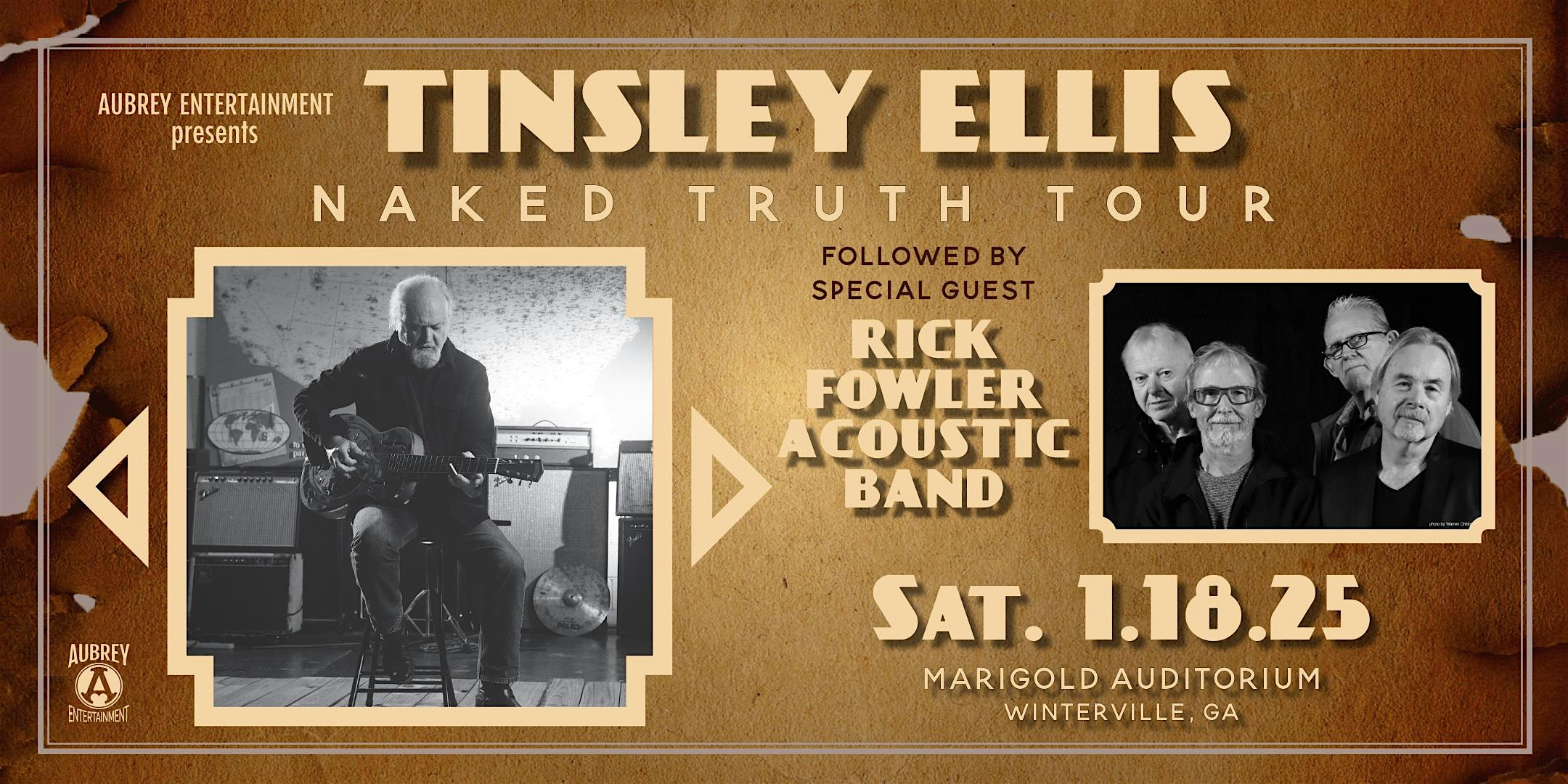 Rick Fowler Acoustic Band + Tinsley Ellis @ Marigold Auditorium – Winterville, GA