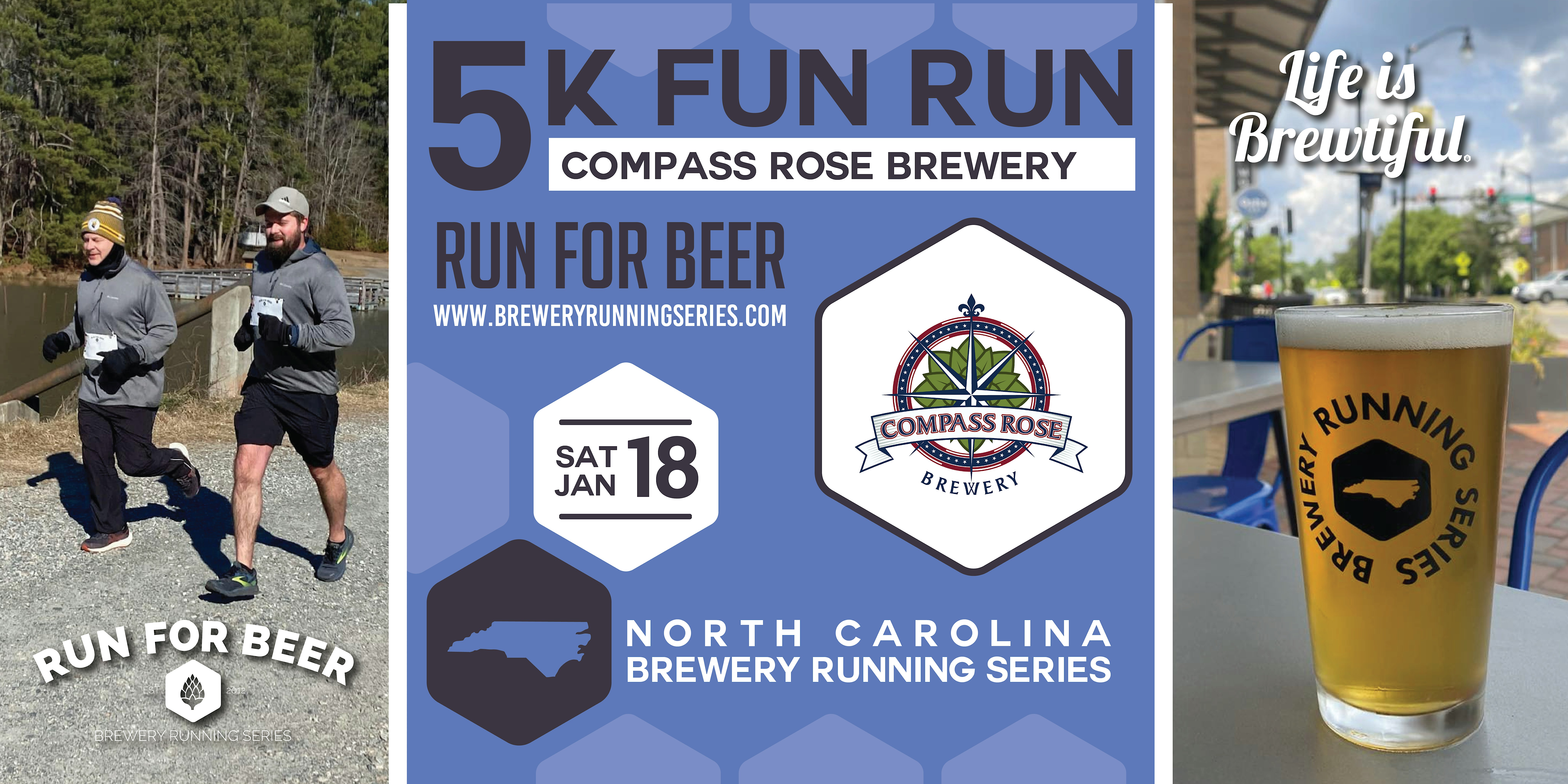 5K Beer Run x Compass Rose Brewery | 2025 NC Brewery Running Series – Raleigh, NC