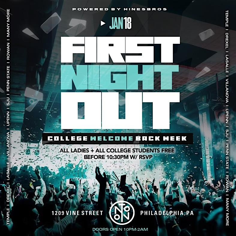 First Night Out : College Welcome Back Week – Philadelphia, PA