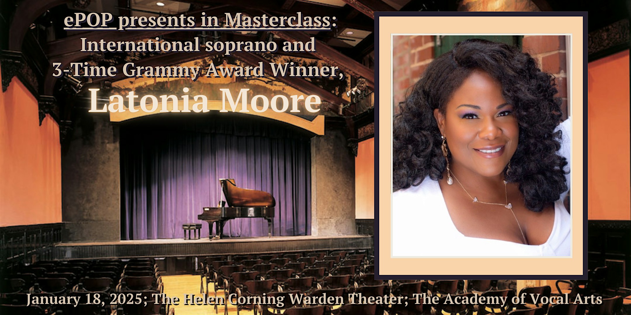 ePOP Presents: A Masterclass with Latonia Moore – Philadelphia, PA