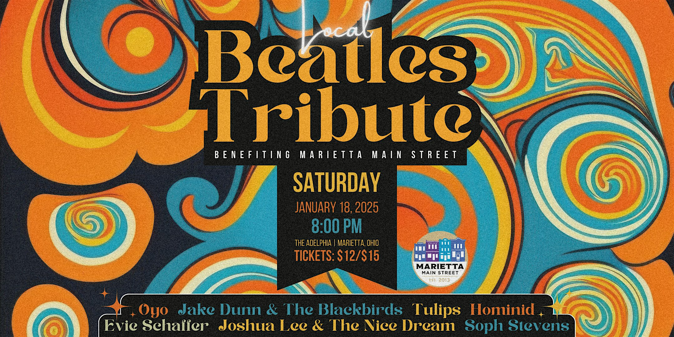 Local Beatles Tribute – Benefiting Marietta Main Street – Marietta, OH