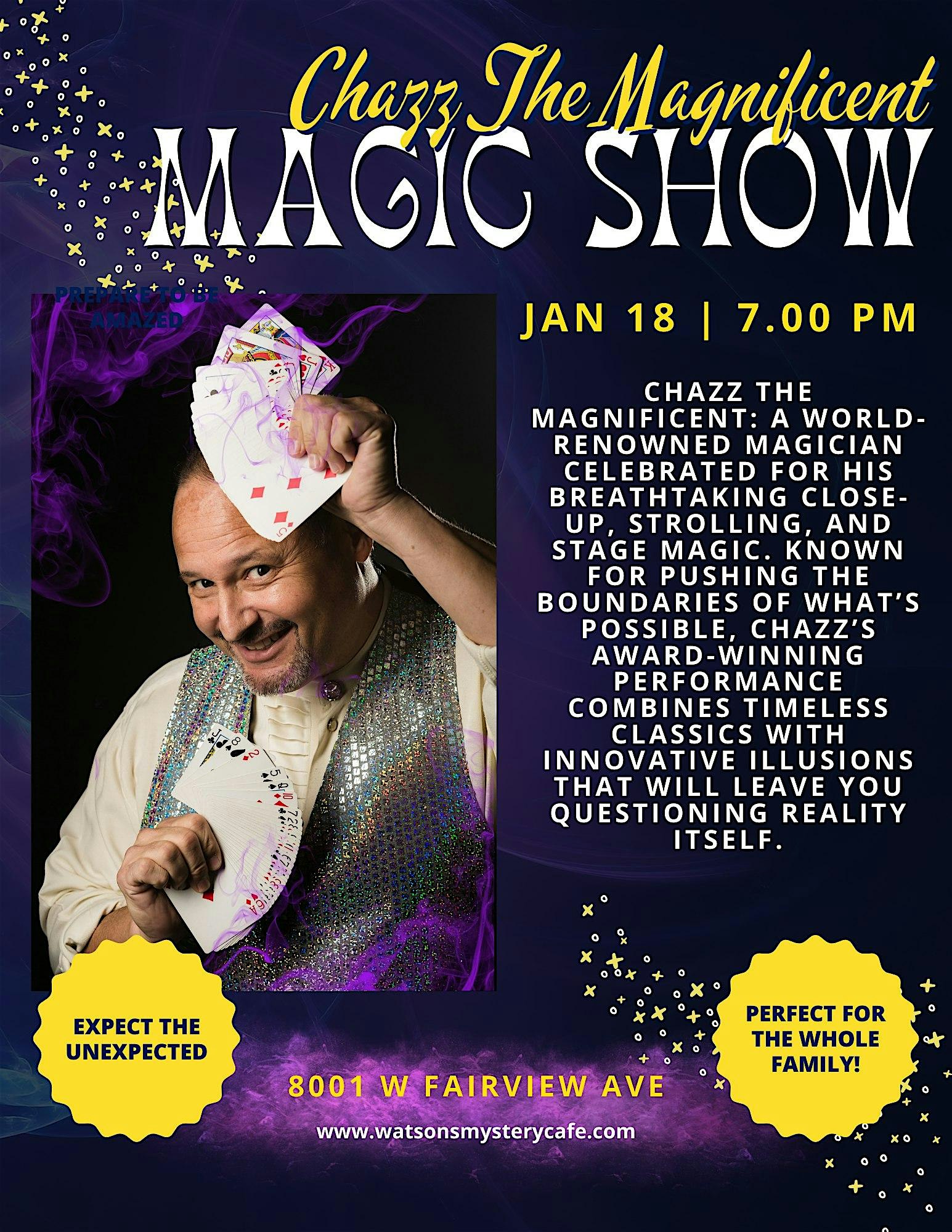 Chazz The Magnificent 2025 Tour: Illusionist – BOISE, ID