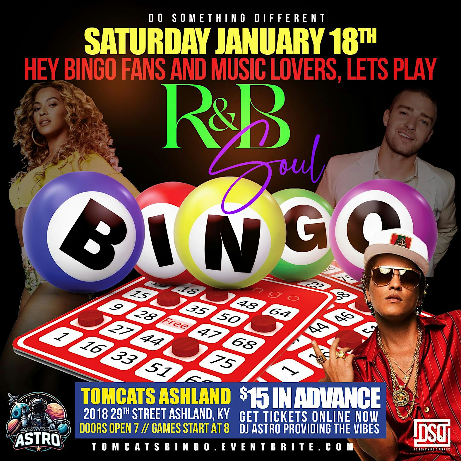 R&B Soul Bingo Tomcats :: Ashland, KY – Ashland, KY