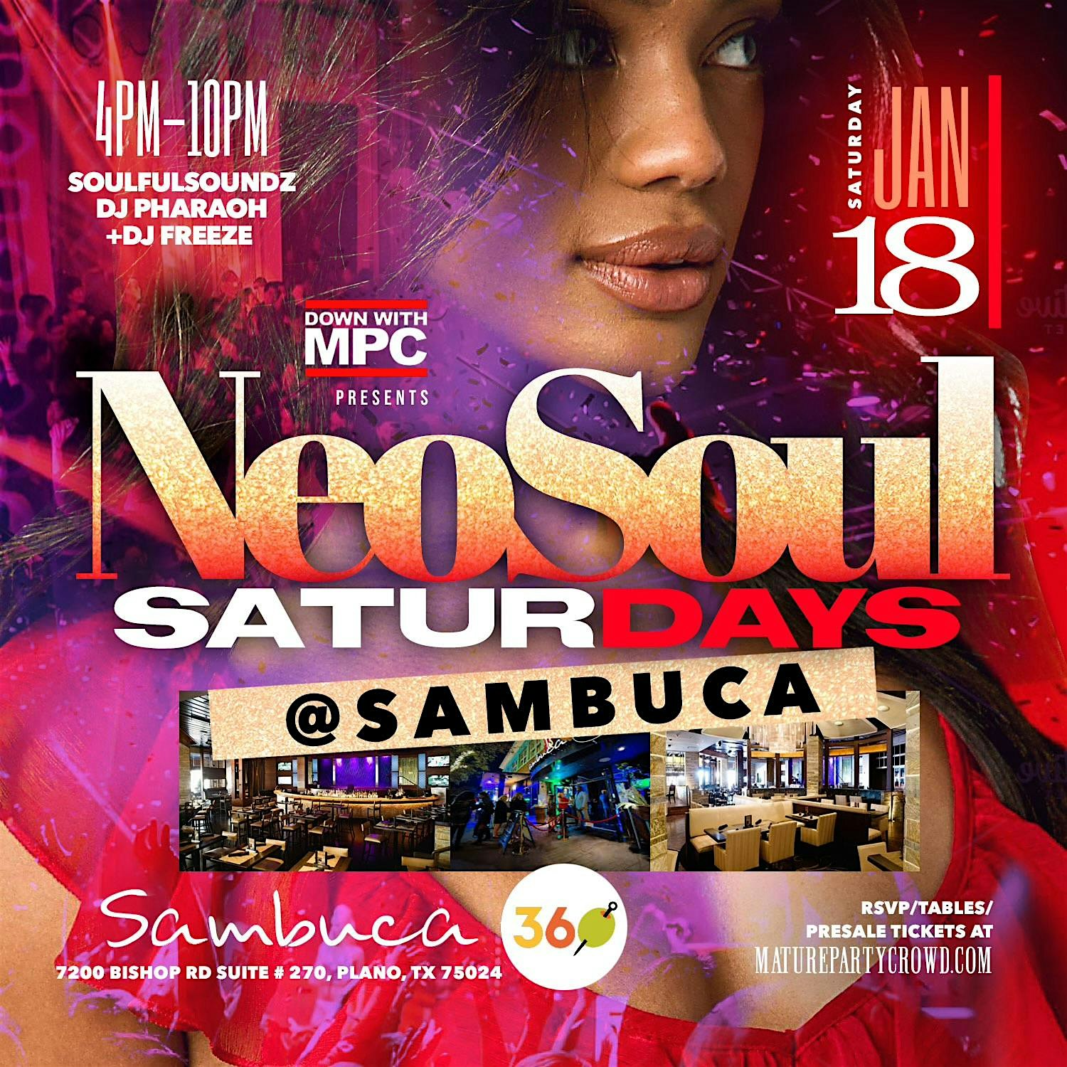 NEO SOUL “SATURDAYS” @ SAMBUCA 360 – Plano, TX