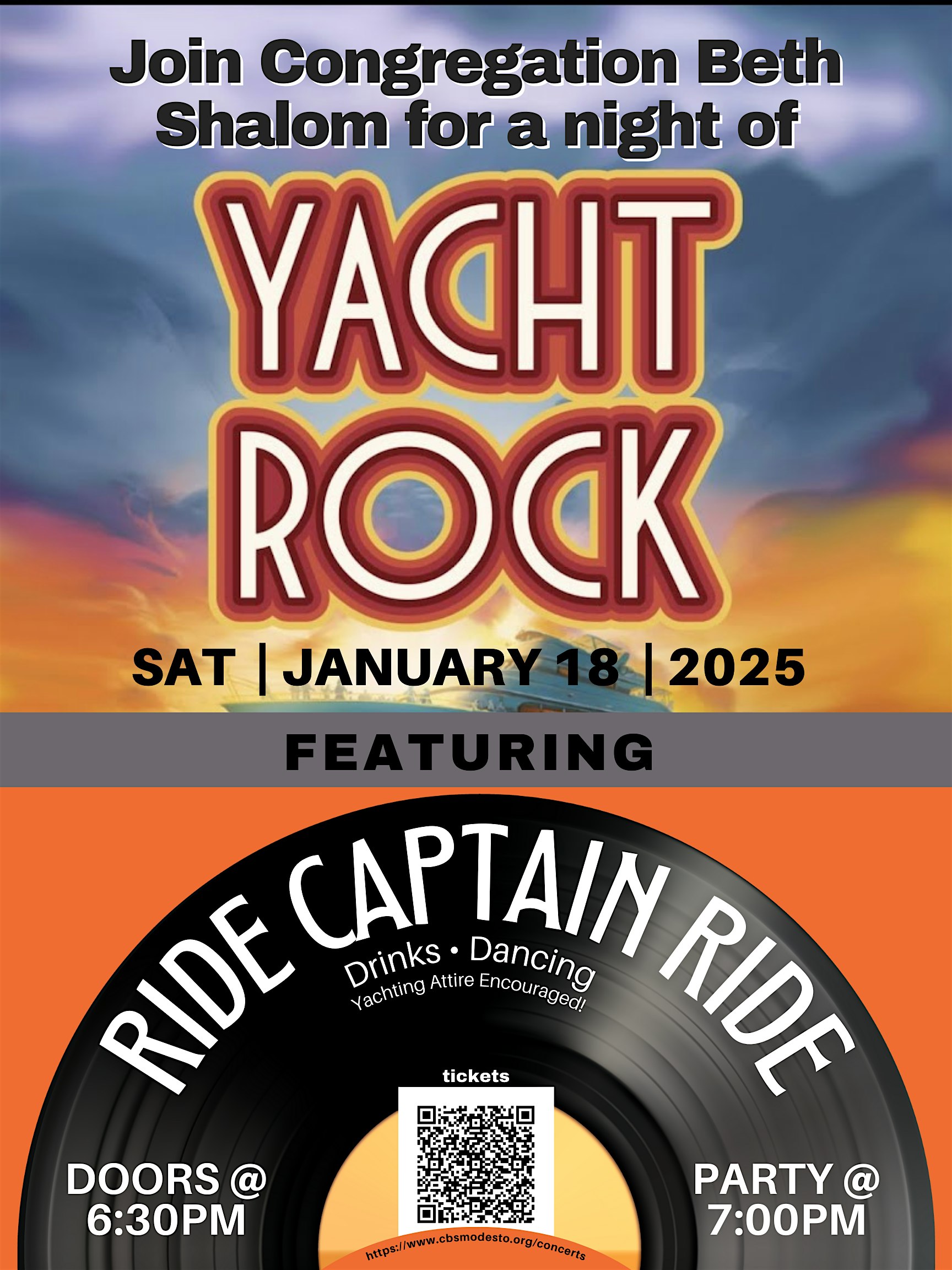 L’Chaim – presenting an evening of Yacht Rock with Ride Captain Ride – Modesto, CA