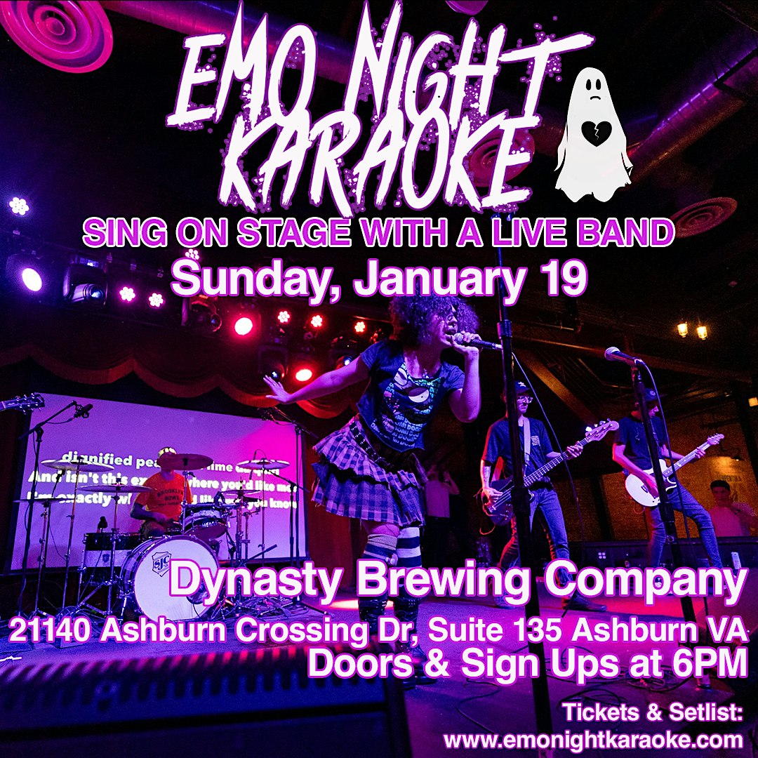 Emo Night Karaoke 1/19 @ Dynasty Brewing – Ashburn, VA