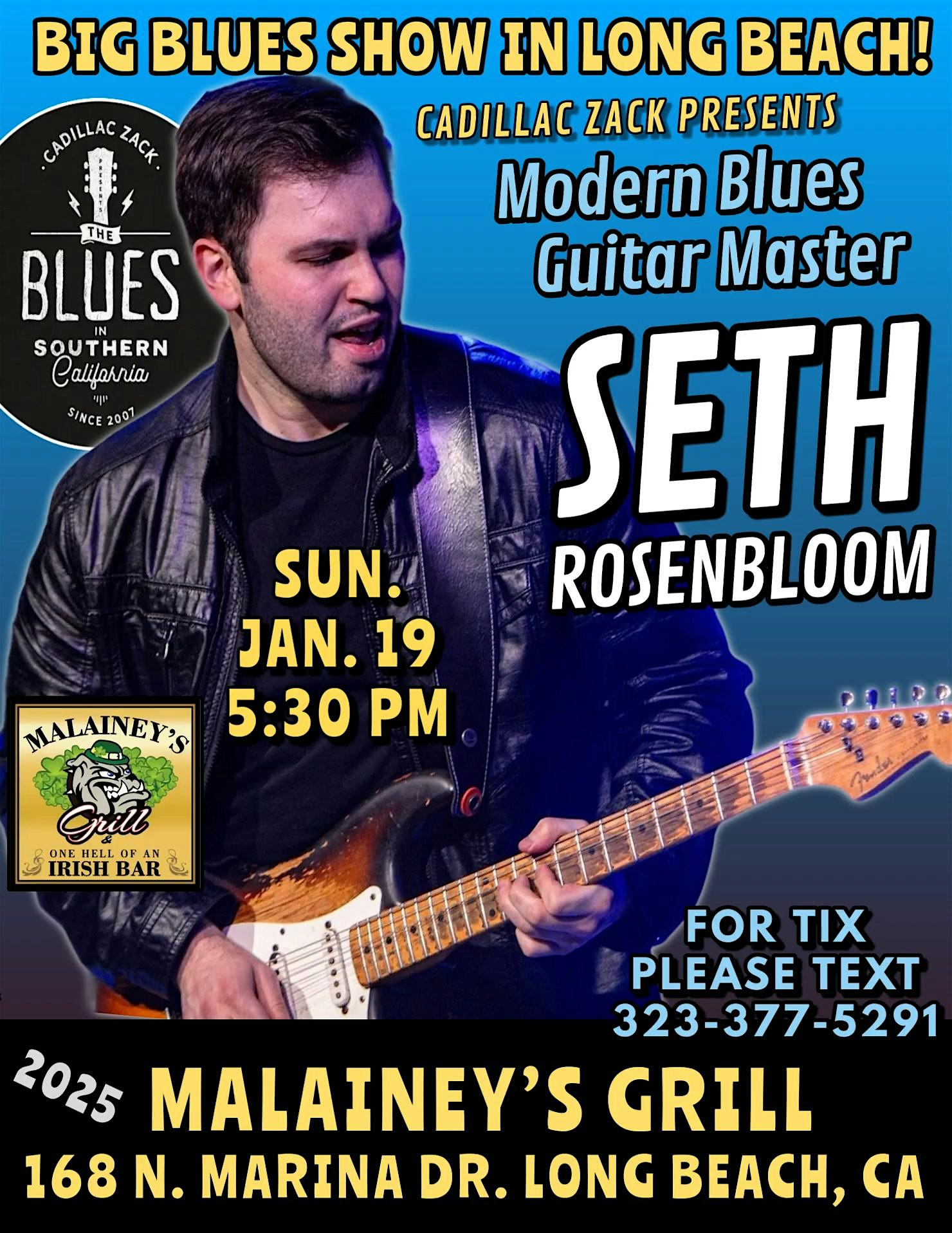 SETH ROSENBLOOM – Modern Blues Guitar Great – in Long Beach! – Long Beach, CA