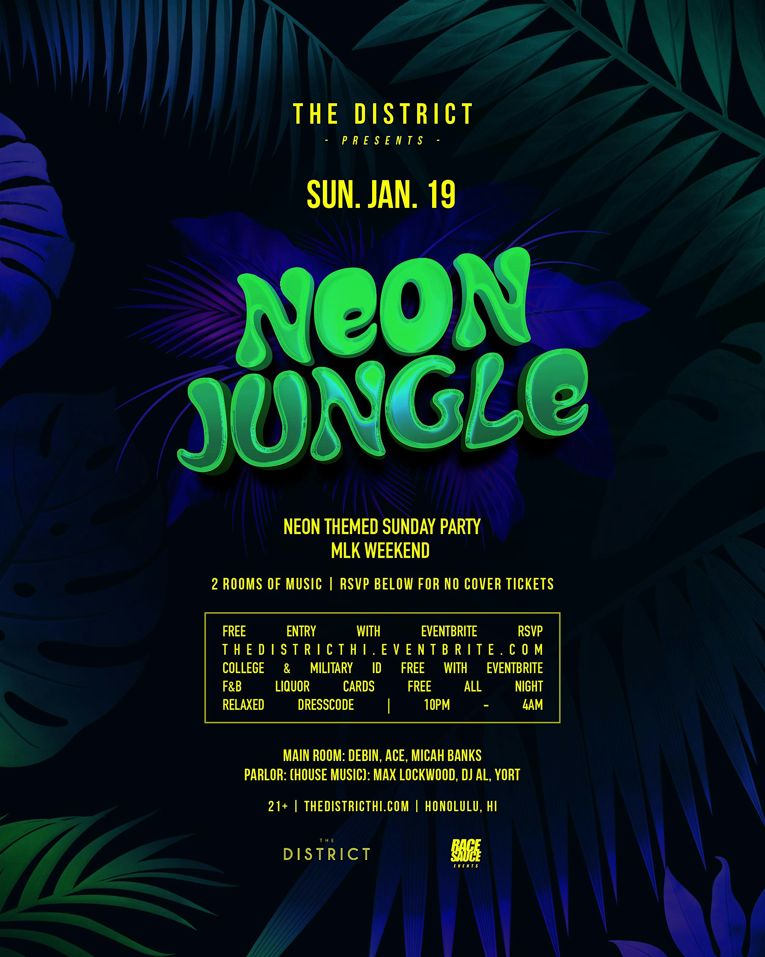 Neon Jungle (Sunday Party) – Honolulu, HI