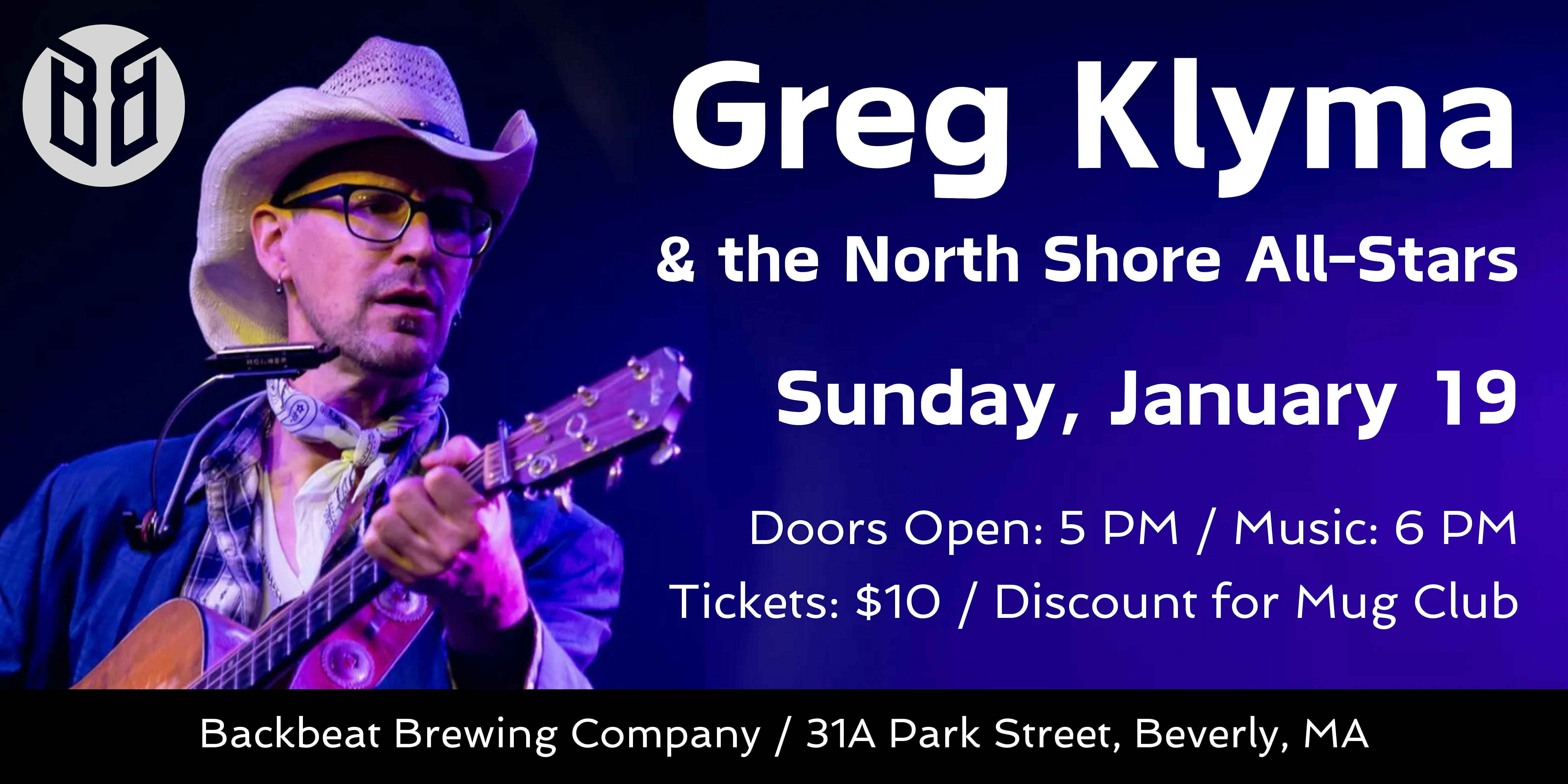 Greg Klyma & the North Shore All-Stars at Backbeat Brewing Company – Beverly, MA