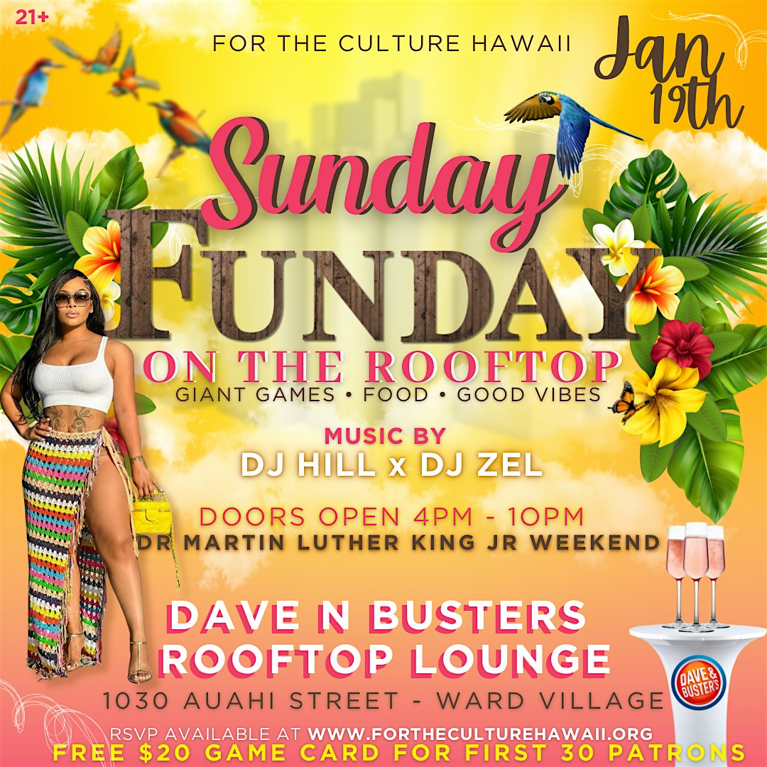 SUNDAY FUNDAY on the Rooftop – Honolulu, HI