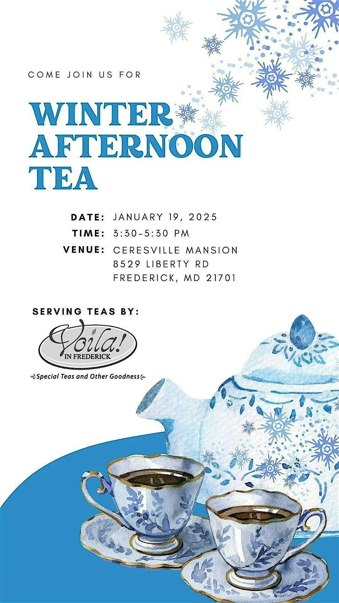 Winter Afternoon Tea – Frederick, MD