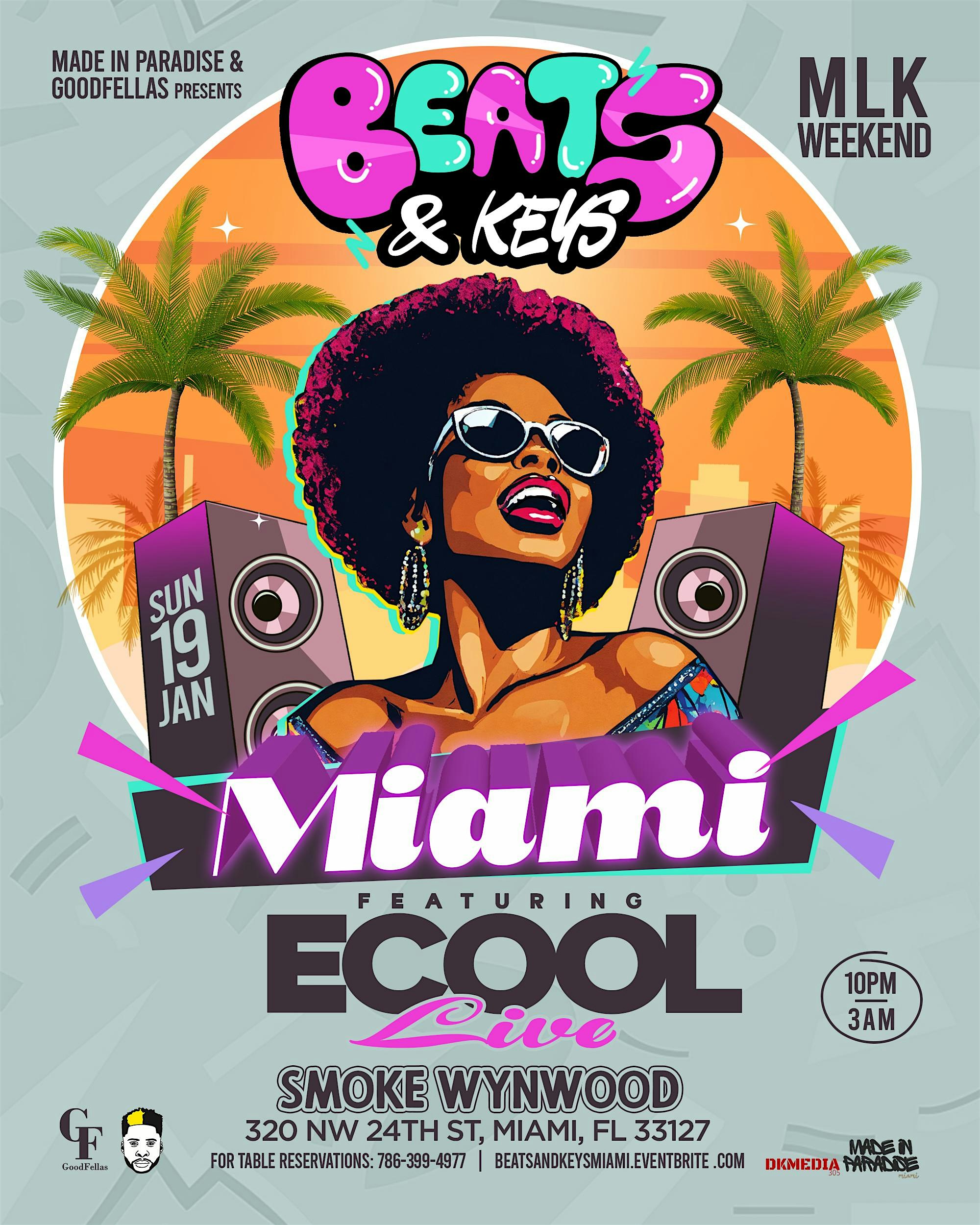 Beats & Keys Miami W/ Ecool (A night of Afrobeats: MLK Weekend Special) – Miami, FL