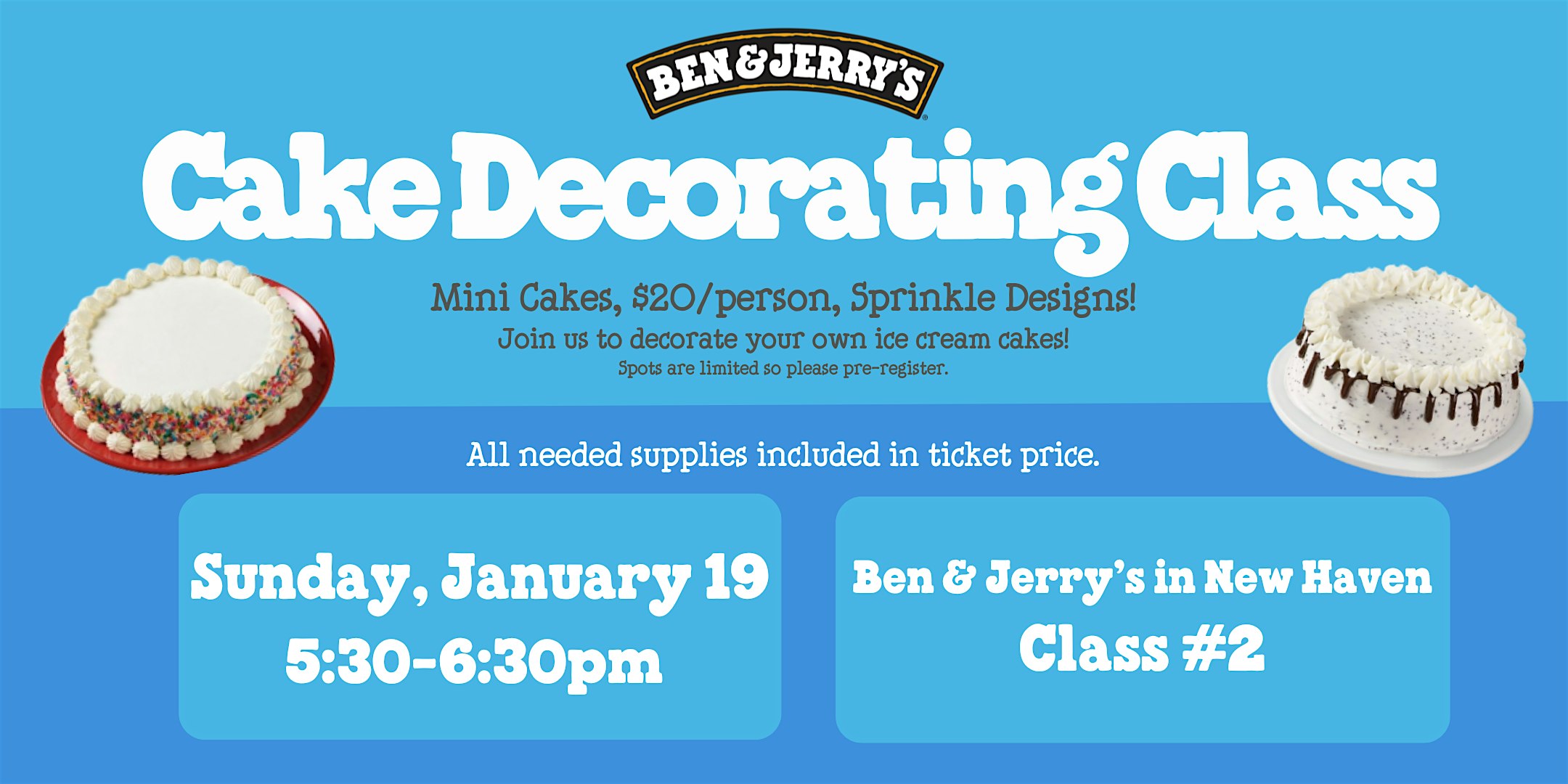 January Cake Decorating Class at Ben & Jerry’s New Haven – New Haven, CT