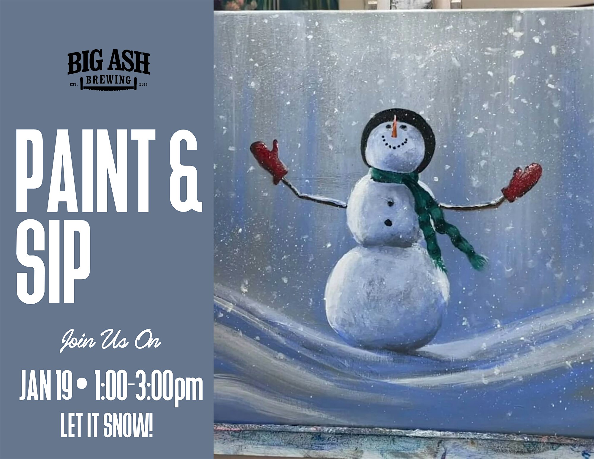 Paint and Sip at Big Ash Brewing! Let it snow! – Cincinnati, OH