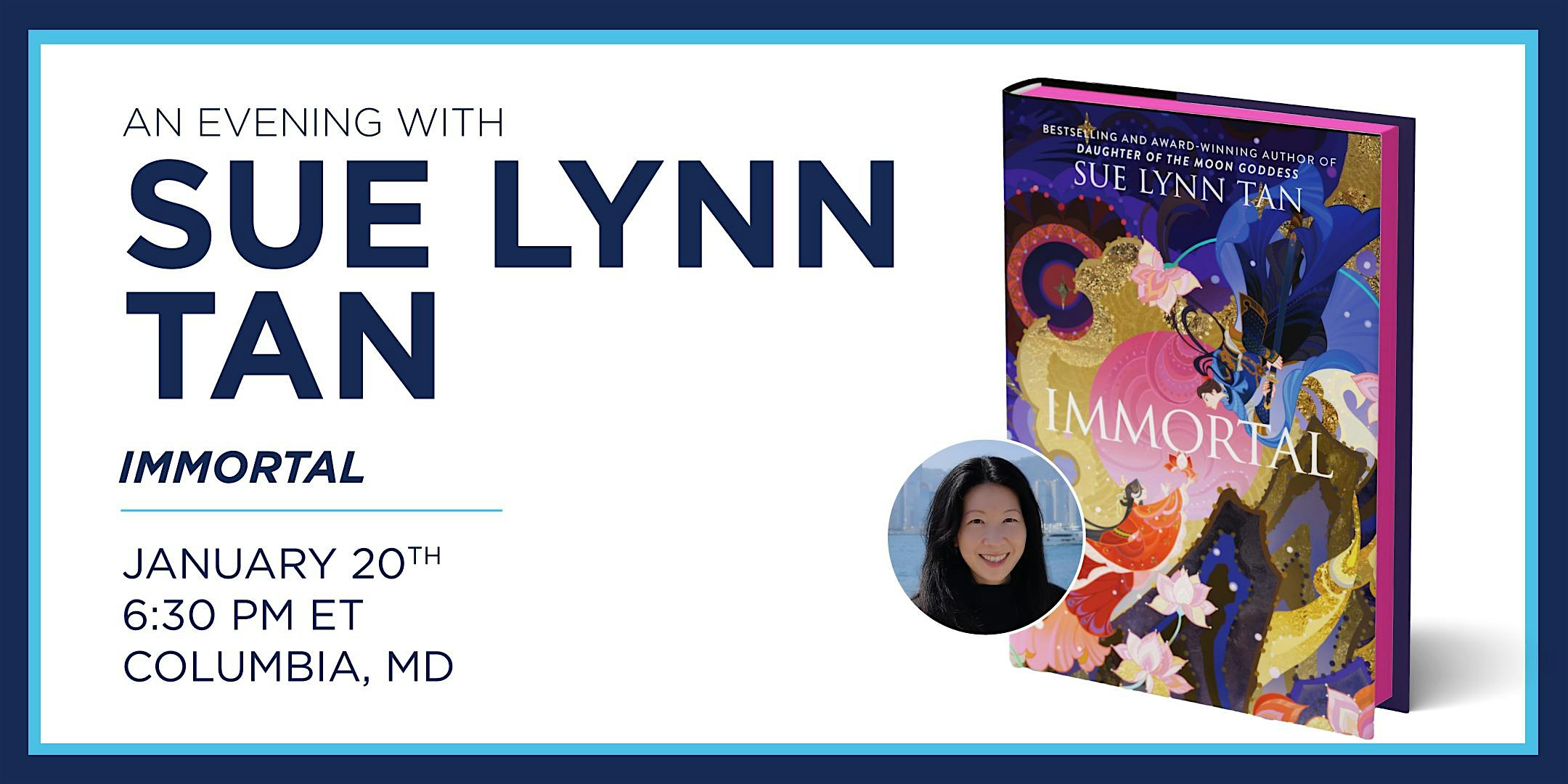 An Evening with Bestselling Author Sue Lynn Tan – Columbia, MD