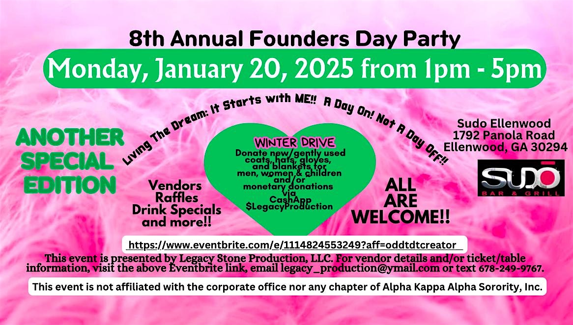 THE 8th Annual Founders Day Party – Ellenwood, GA