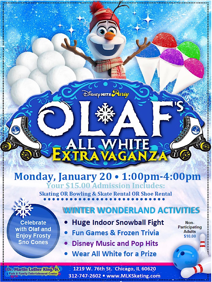 ❄️ Olaf’s All White Extravaganza ❄️ – Chicago, IL