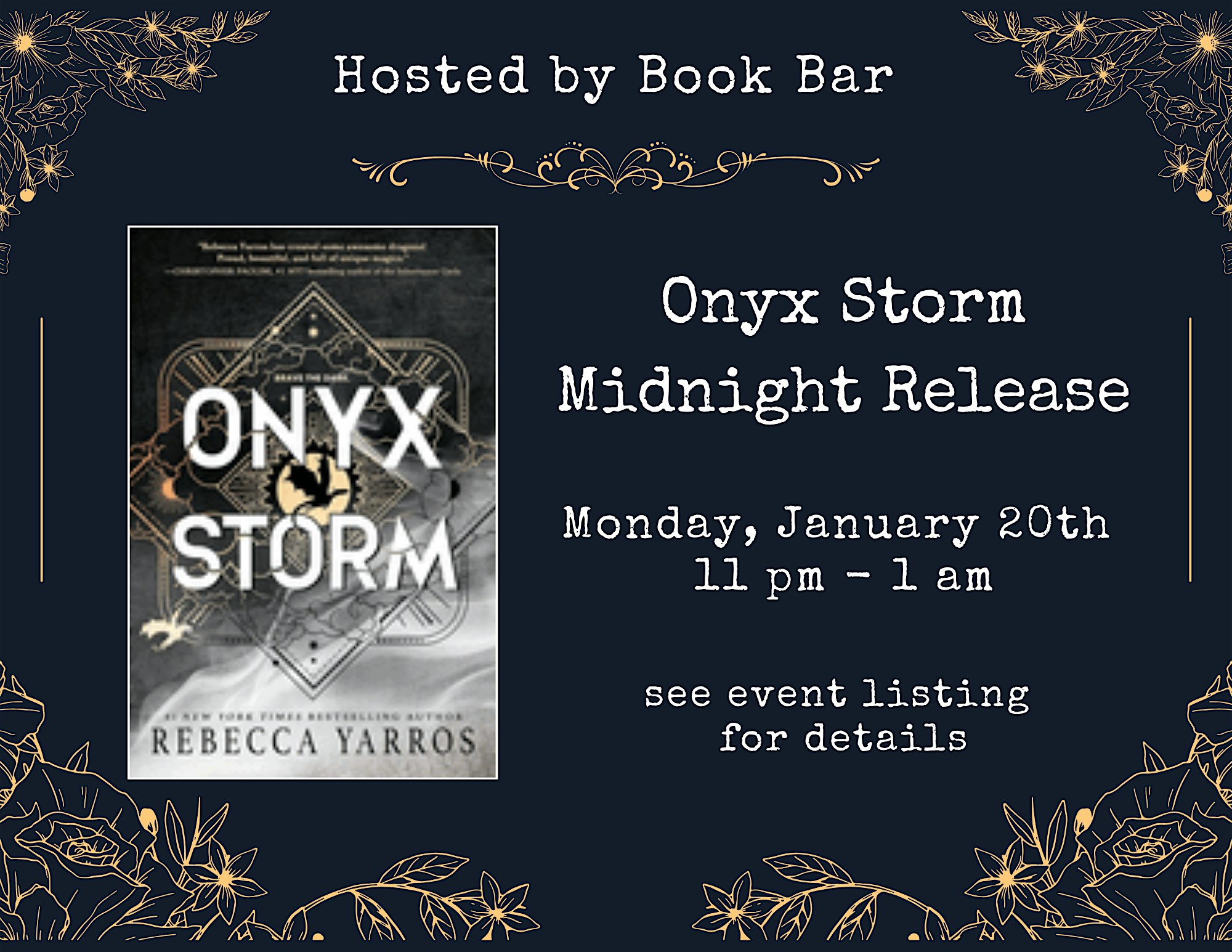 Onyx Storm Midnight Release @ Book Bar – Palmyra, PA