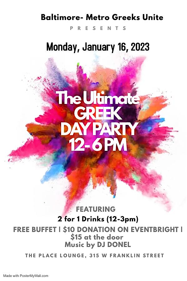 The Ultimate Greek Day Party – Baltimore, MD