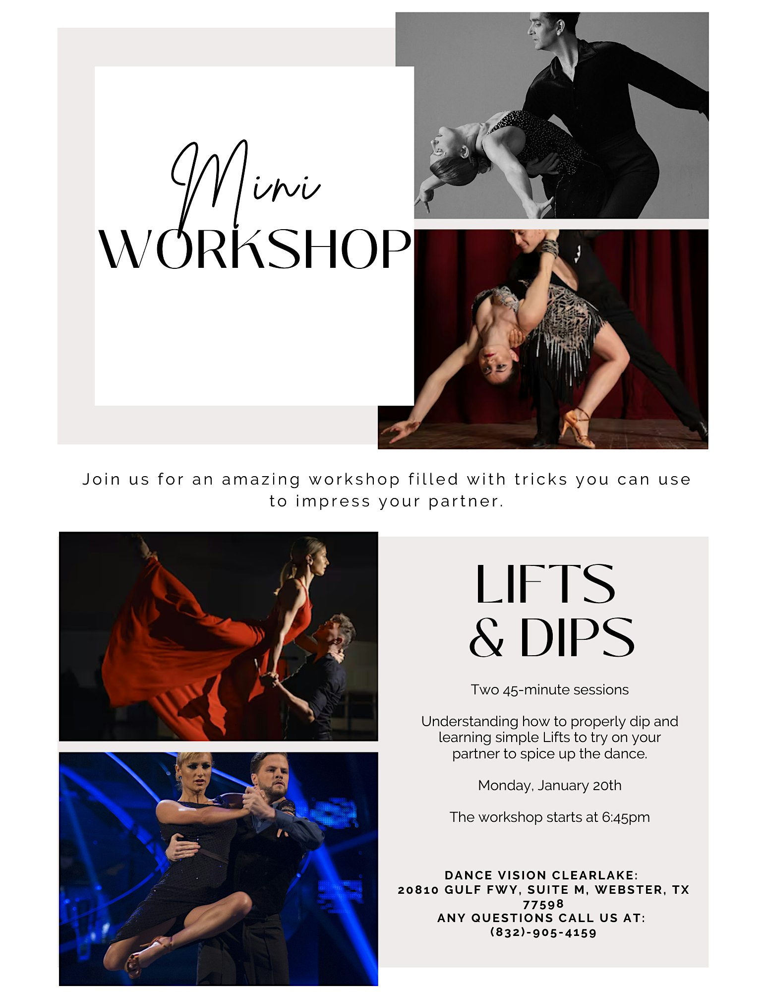 Dips & Mini Lifts Dance Workshop – Webster, TX