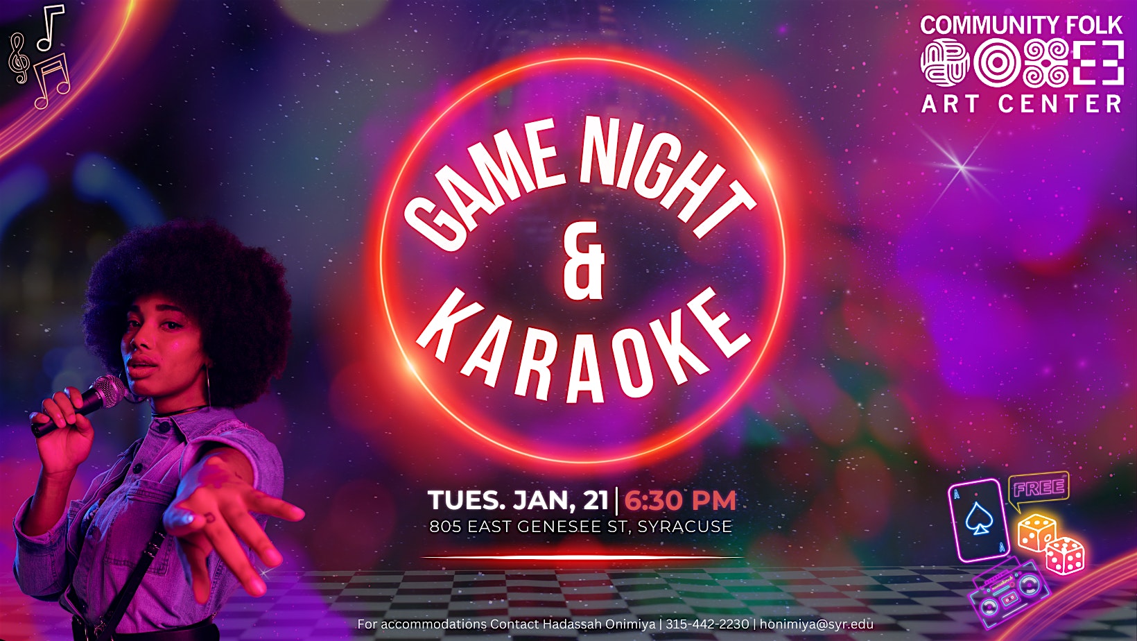 CFAC Game Night & Karaoke – Syracuse, NY