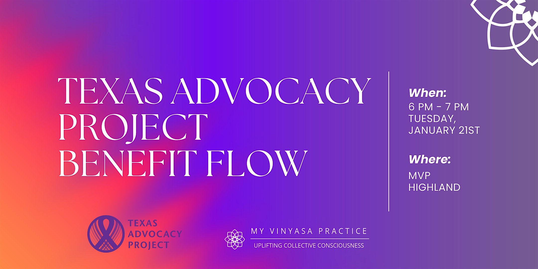 Benefit Flow with Texas Advocacy Project – Austin, TX