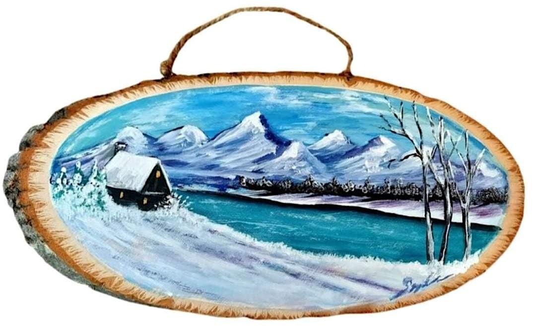 Snowy River Cabin on Wood, a PAINT & SIP EVENT with Lisa – Berlin, NH