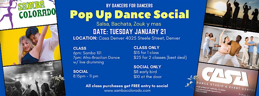 Salsa, Bachata, Zouk, Samba Pop-up Social – Denver, CO