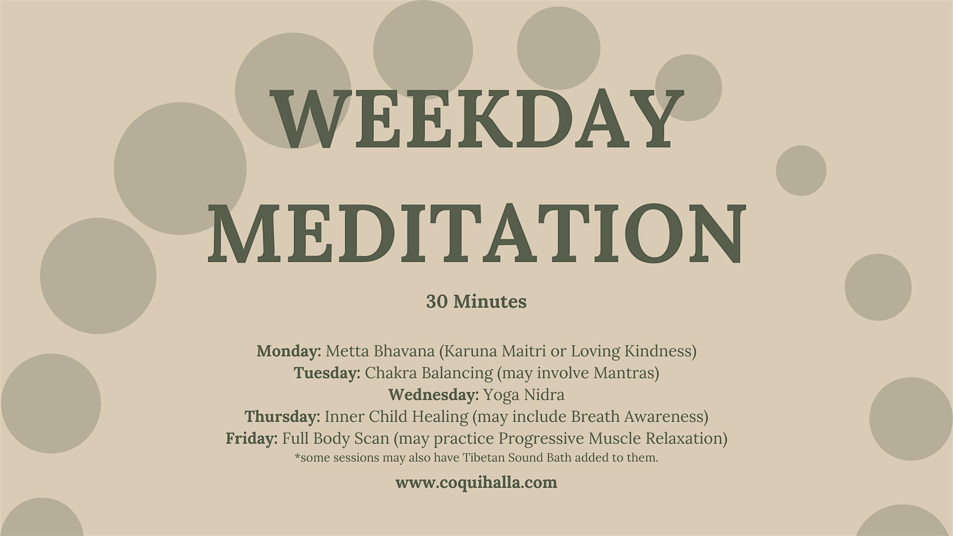 Weekday Meditation,Palm Coast, FL | Reflect, Prepare, Rejuvenate | Online – Palm Coast, FL