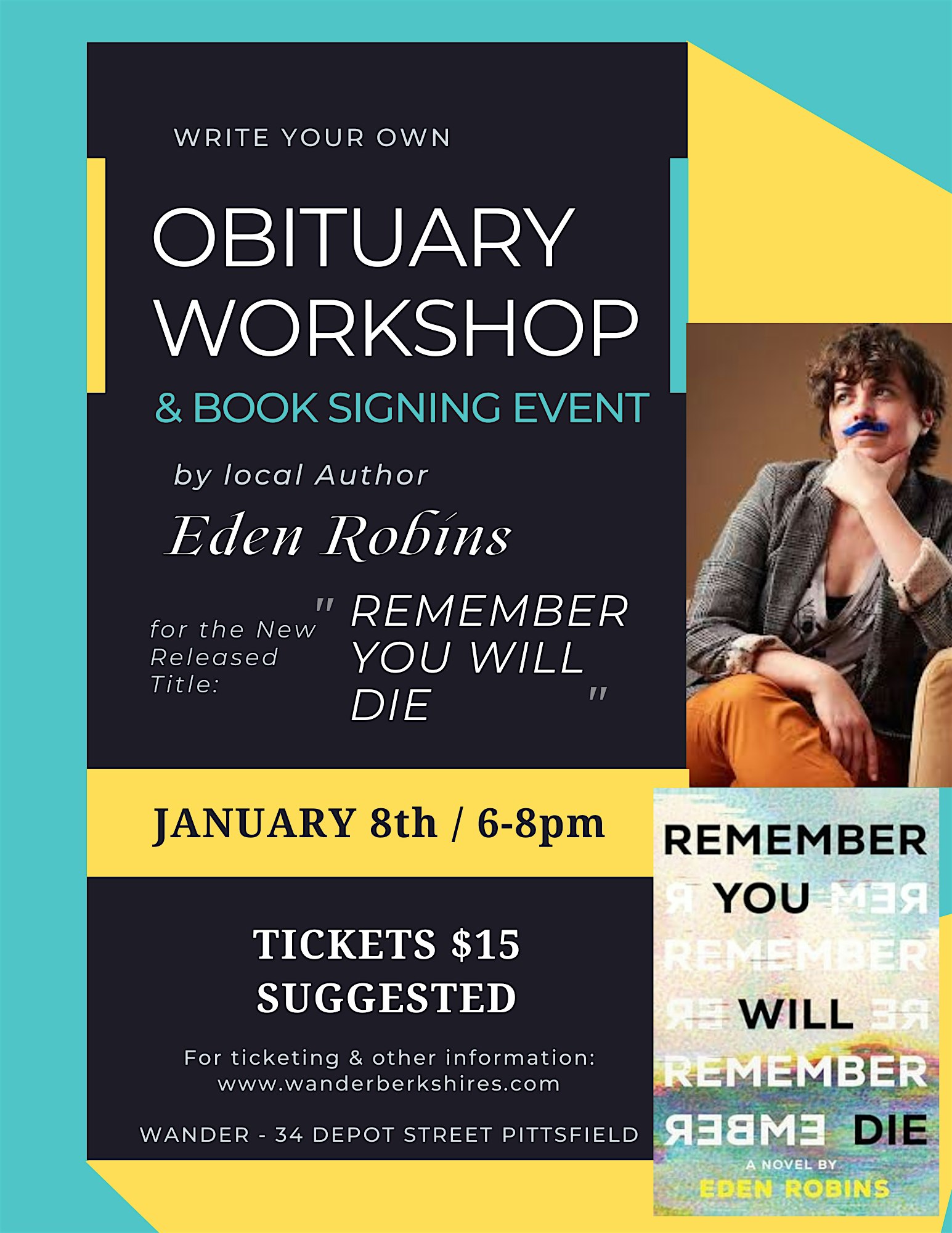 Write Your Own Obituary Workshop and Book Reading & Signing – Pittsfield, MA