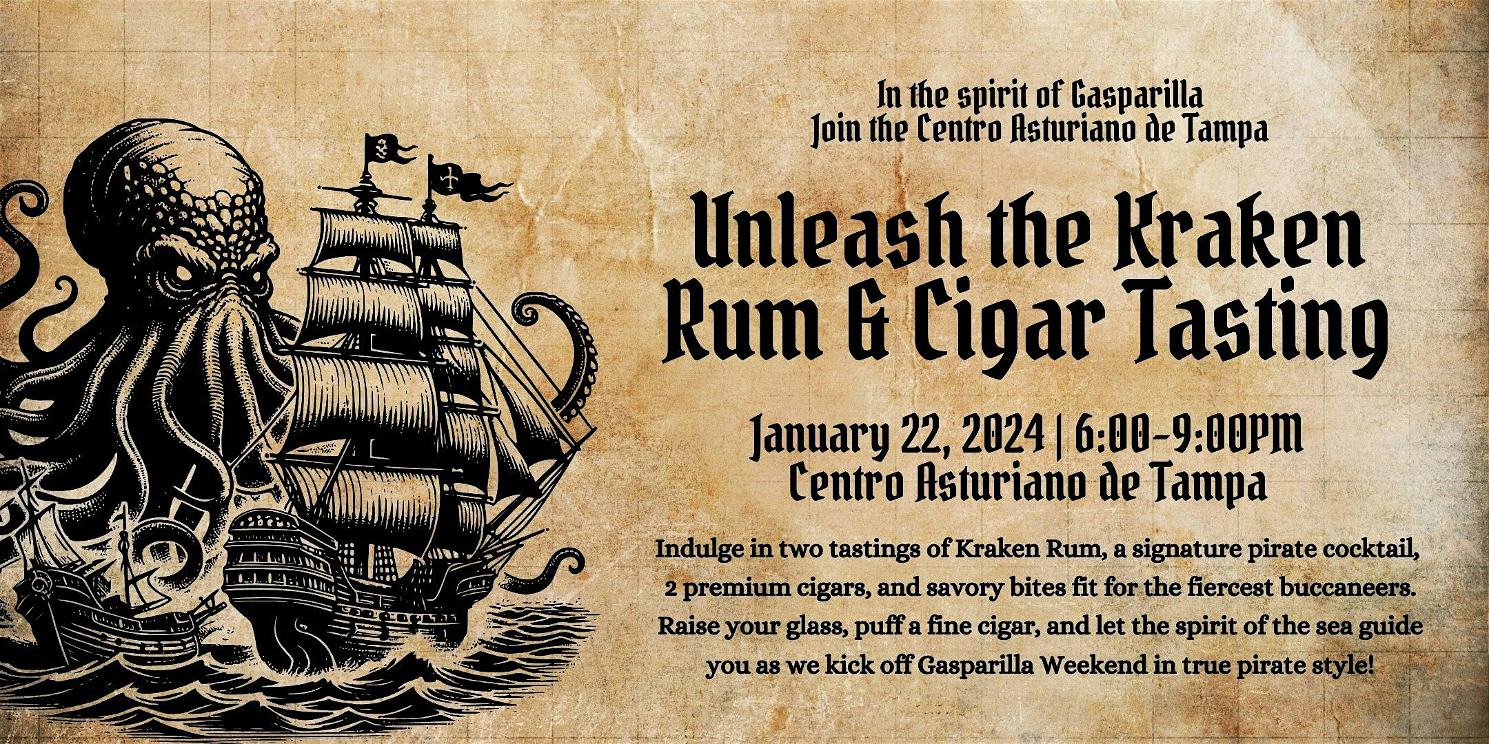 Unleash the Kraken: Rum & Cigar Tasting – Tampa, FL