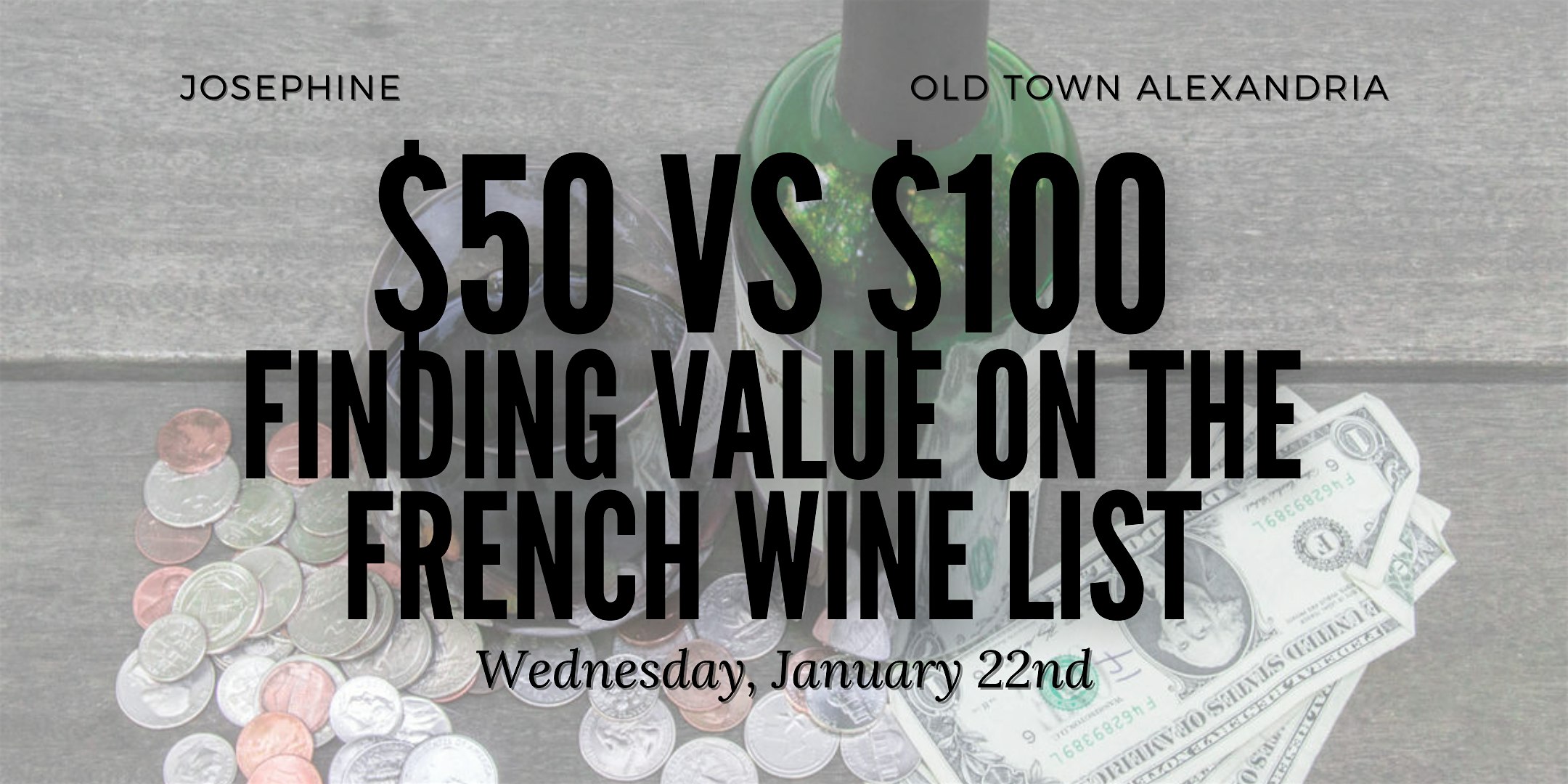 Wine Class – $50 vs $100: Finding Value on the French Wine List – Alexandria, VA